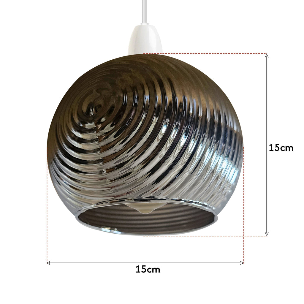 Floral Glass Easy Fit Pendant Light Shade Modern Chrome Finish Design
