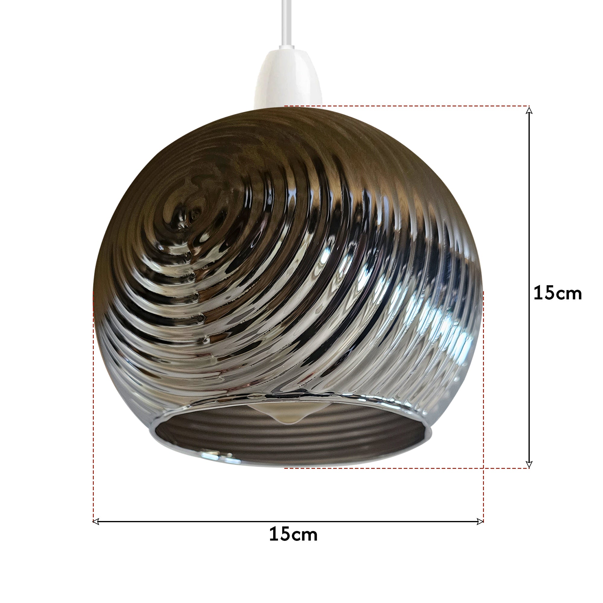 Floral Glass Easy Fit Pendant Light Shade Modern Chrome Finish Design