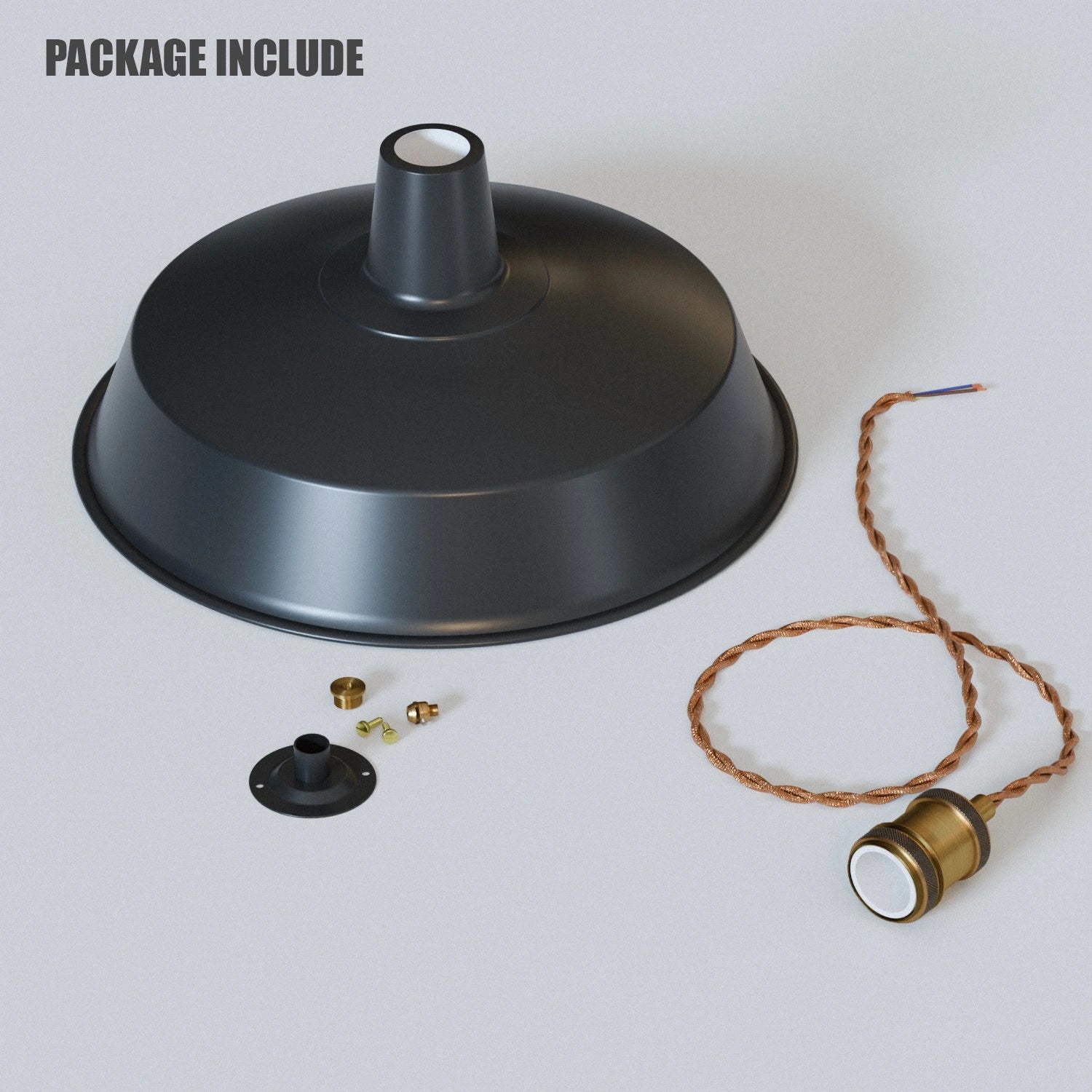 Black Metal Ceiling E27 Conduit Pendant Light Kit -5647