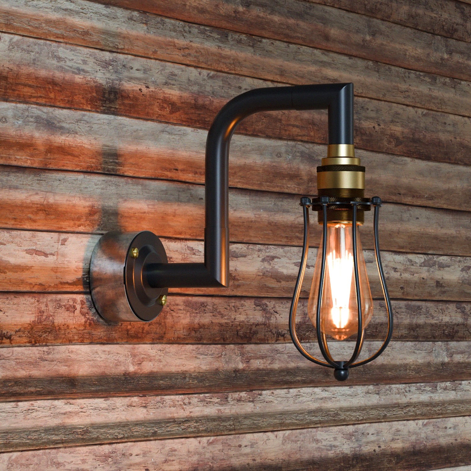 Industrial Metal Conduit Pipe Wall Light Kit E27 Vintage Style