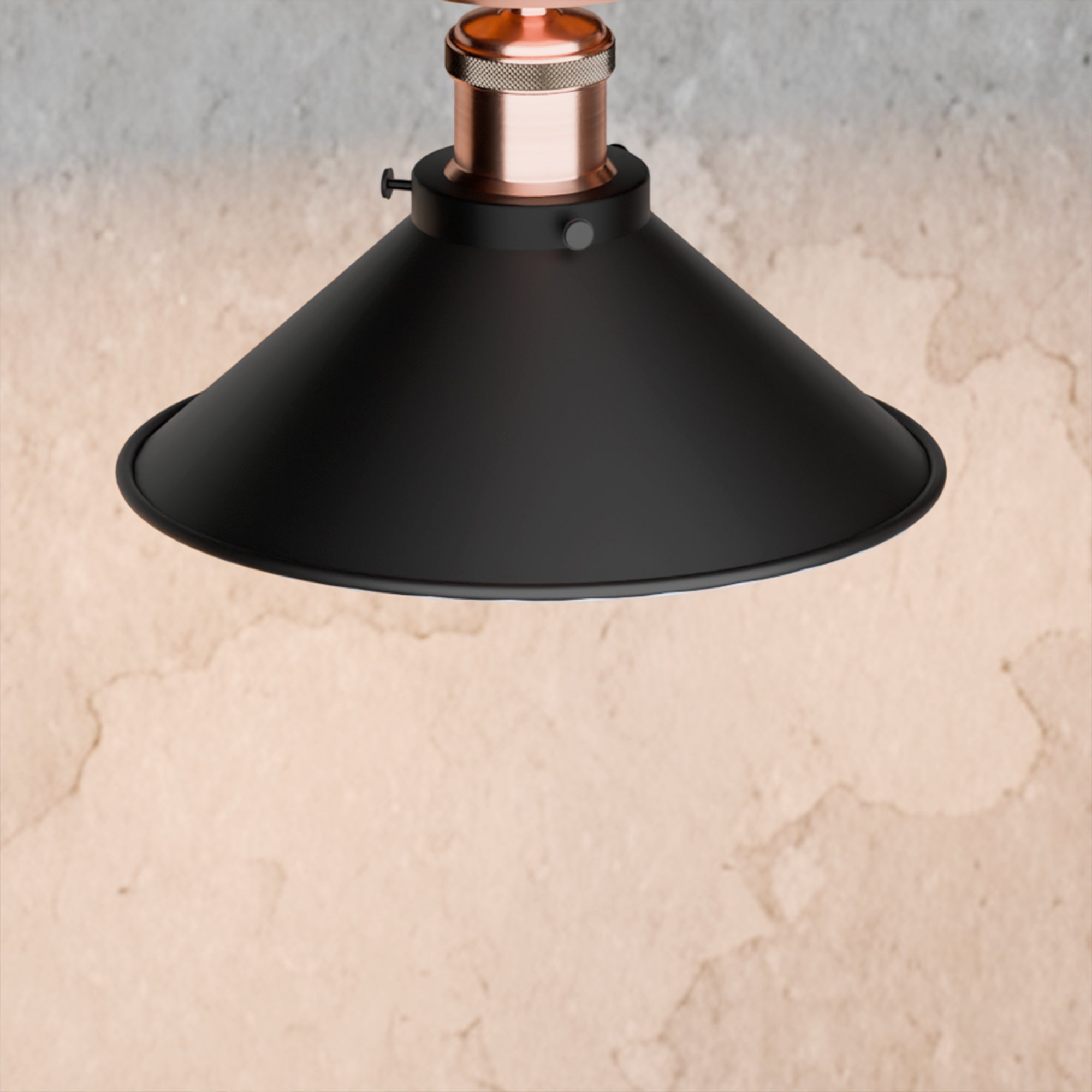 Industrial Vintage Semi Flush Metal Cone Ceiling Light for Home