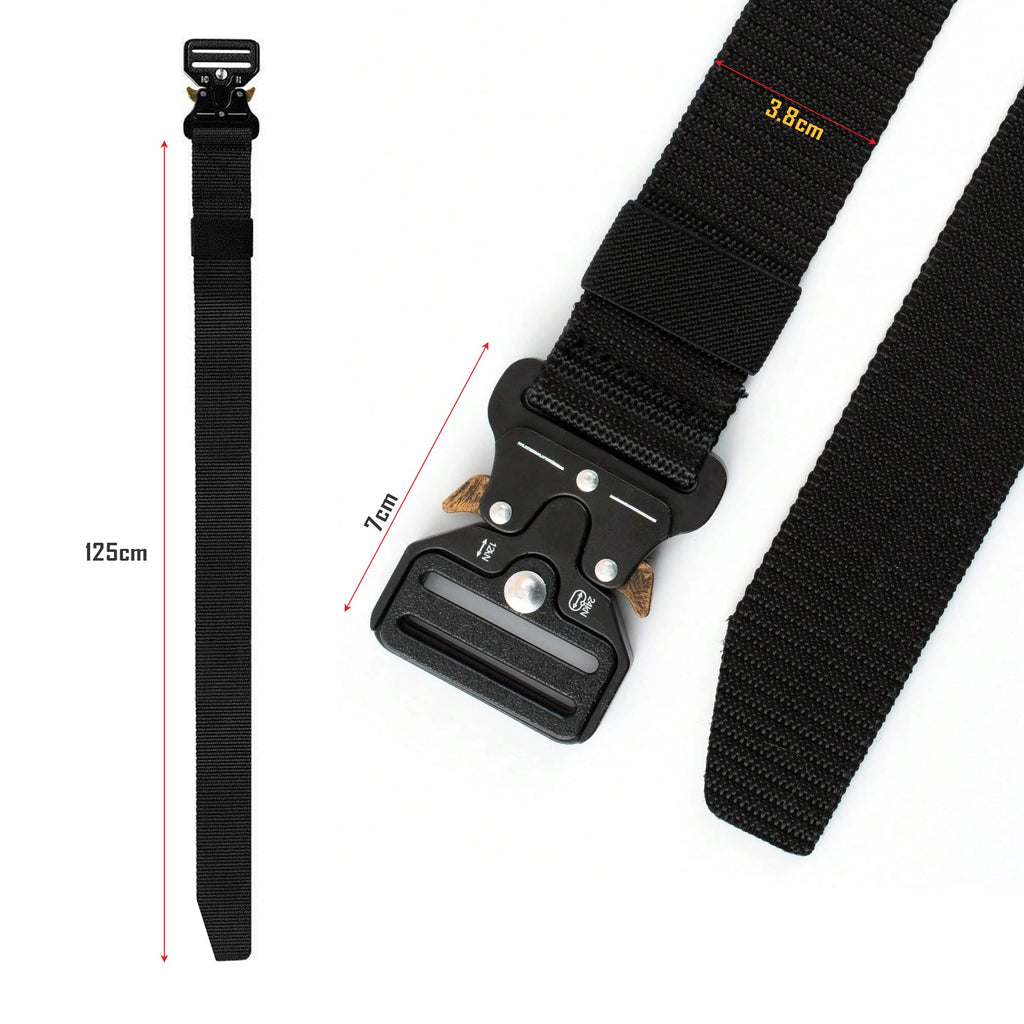 Men's Durable Fabric Trim Belt with Adjustable Automatic Sliding Buckle Fit