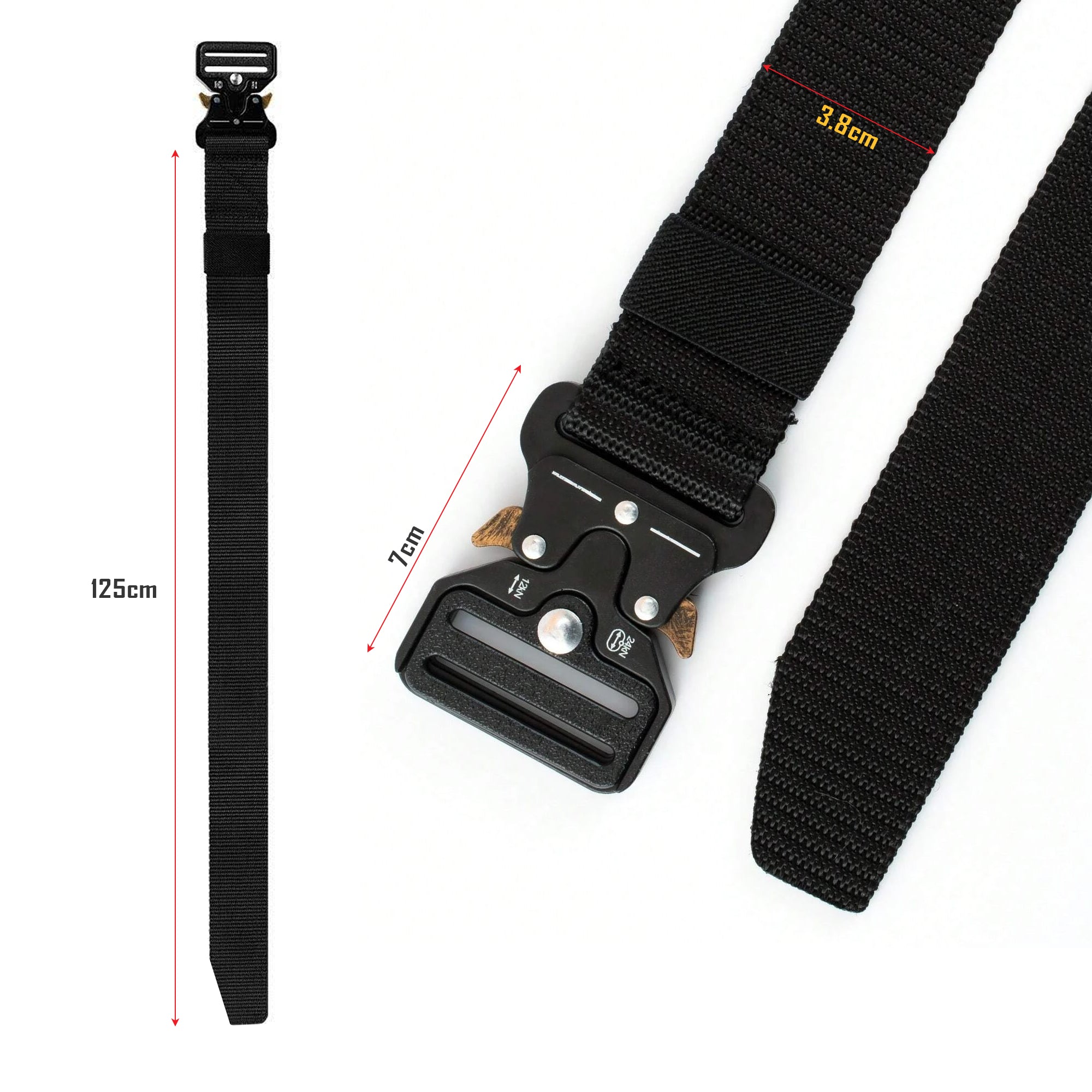 Men's Fabric Trim Adjustable Buckle Dress Belt 2-Pack for Casuals