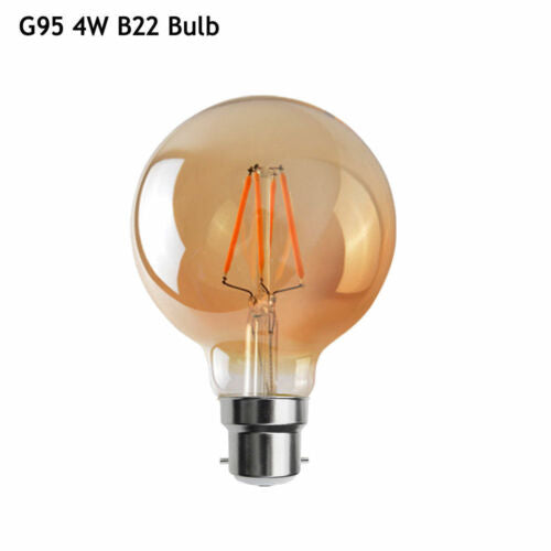 G95 LED Filament Vintage Bulb, 4W B22 Edison Globe, Warm White Dimmable