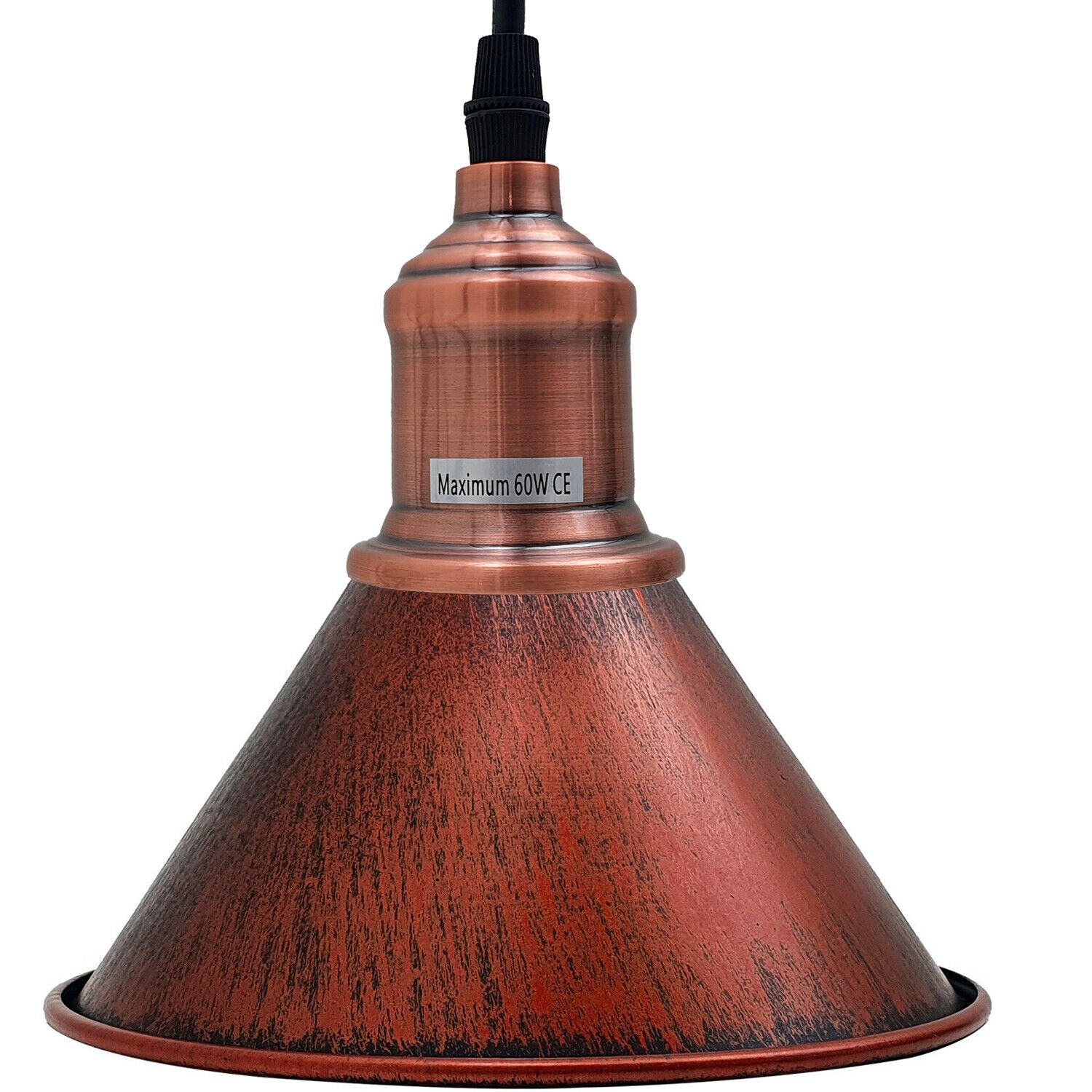 Modern Industrial Metal Cone Pendant Light, Adjustable Cable, Multiple Finishes