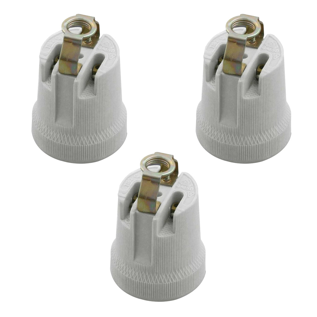 Durable White Ceramic E27 Edison Screw Bulb Holder Socket for Heat Lamps