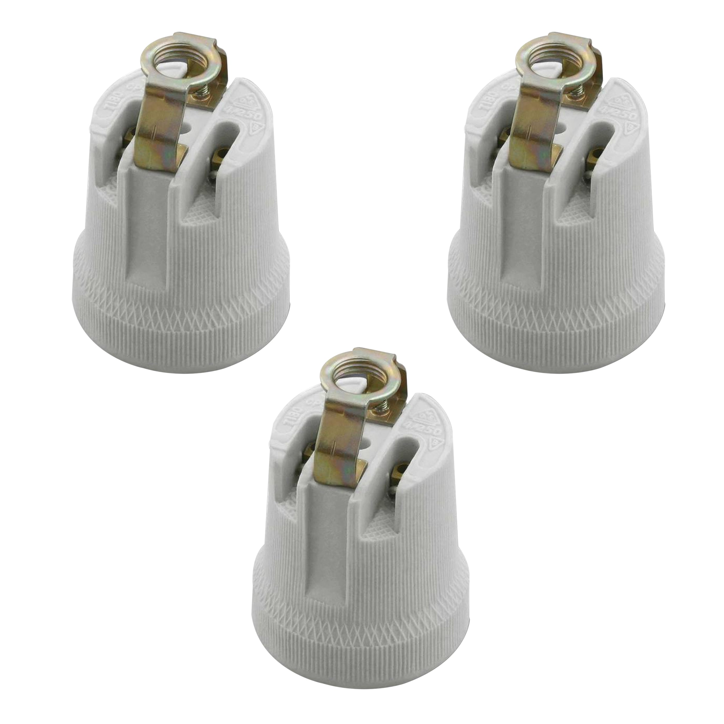 Durable White Ceramic E27 Edison Screw Bulb Holder Socket for Heat Lamps