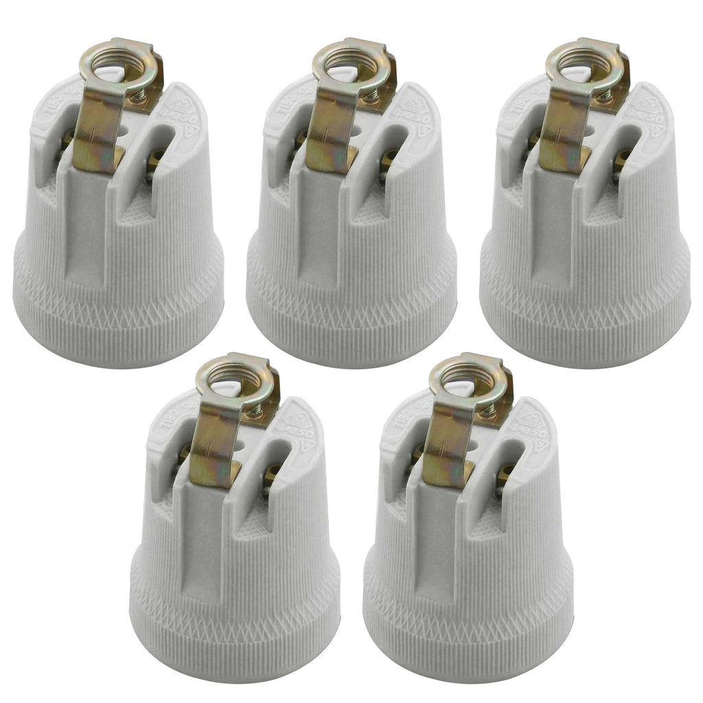 Durable White Ceramic E27 Edison Screw Bulb Holder Socket for Heat Lamps