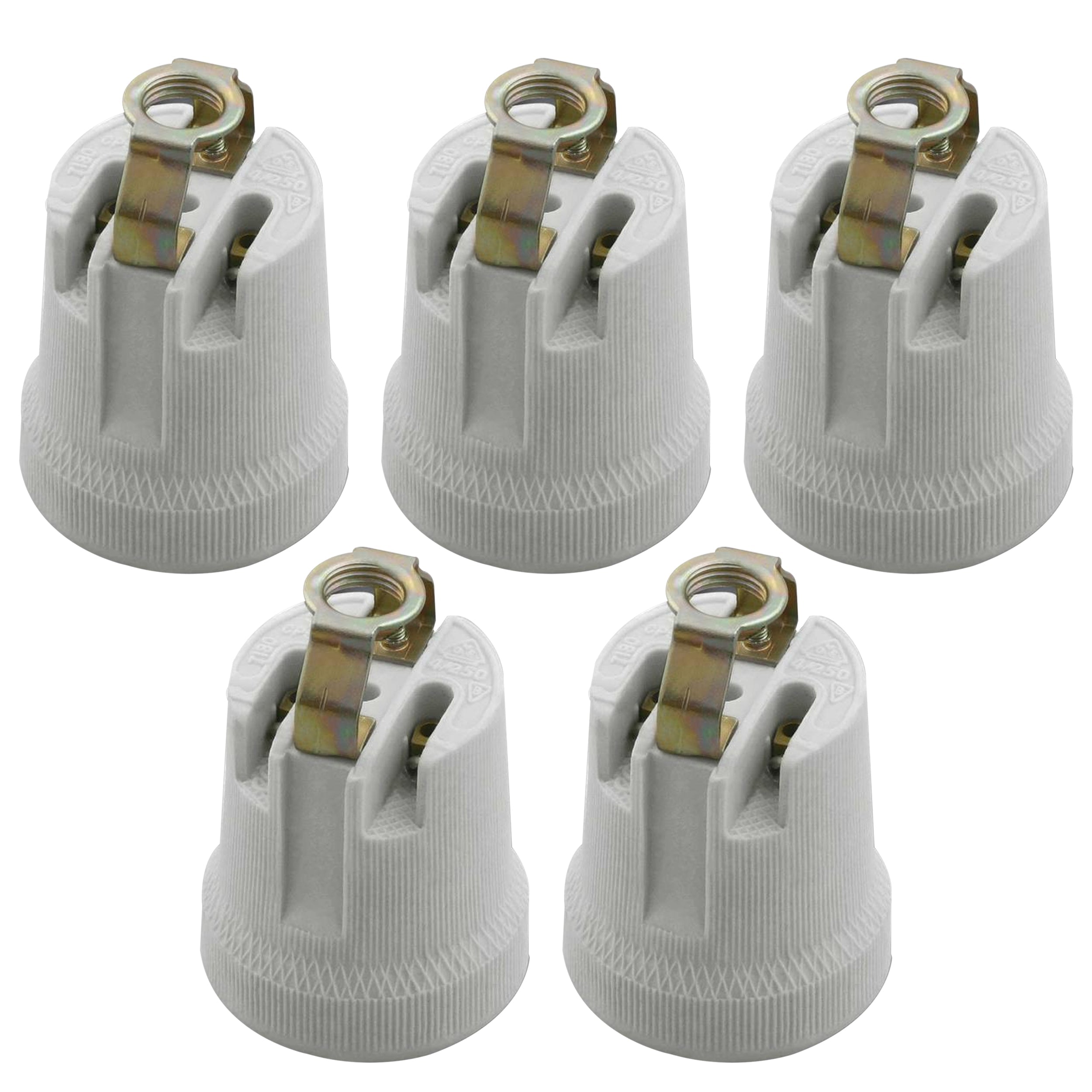 Durable White Ceramic E27 Edison Screw Bulb Holder Socket for Heat Lamps