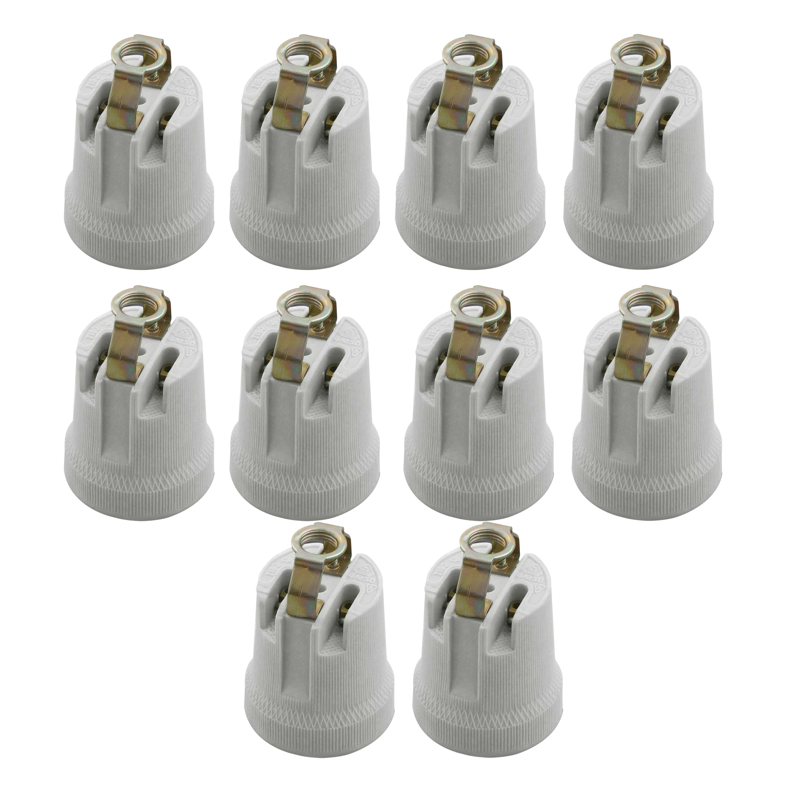 Durable White Ceramic E27 Edison Screw Bulb Holder Socket for Heat Lamps