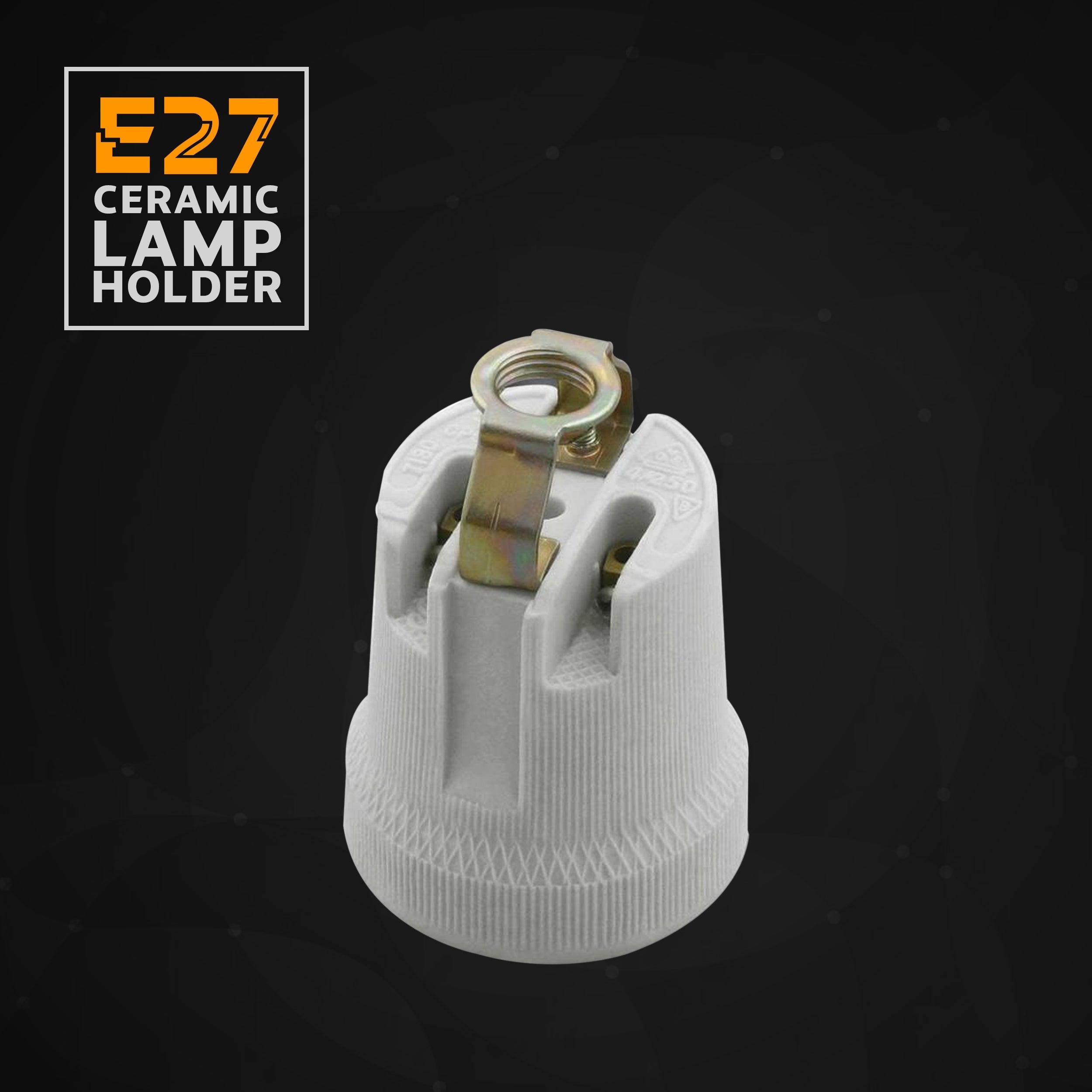 Durable White Ceramic E27 Edison Screw Bulb Holder Socket for Heat Lamps