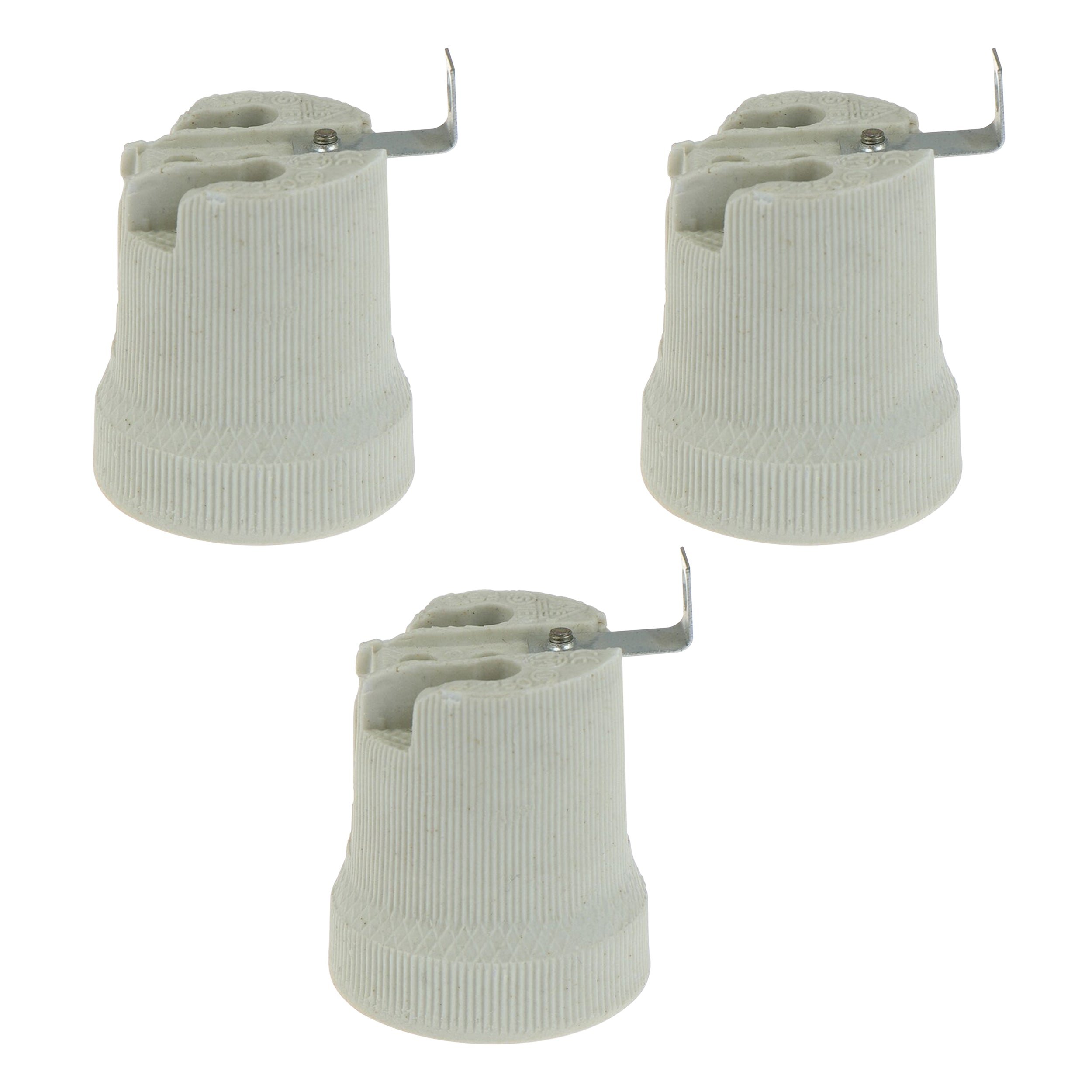 Durable White Ceramic E27 Edison Screw Lamp Holder Socket, High-Temperature Rated