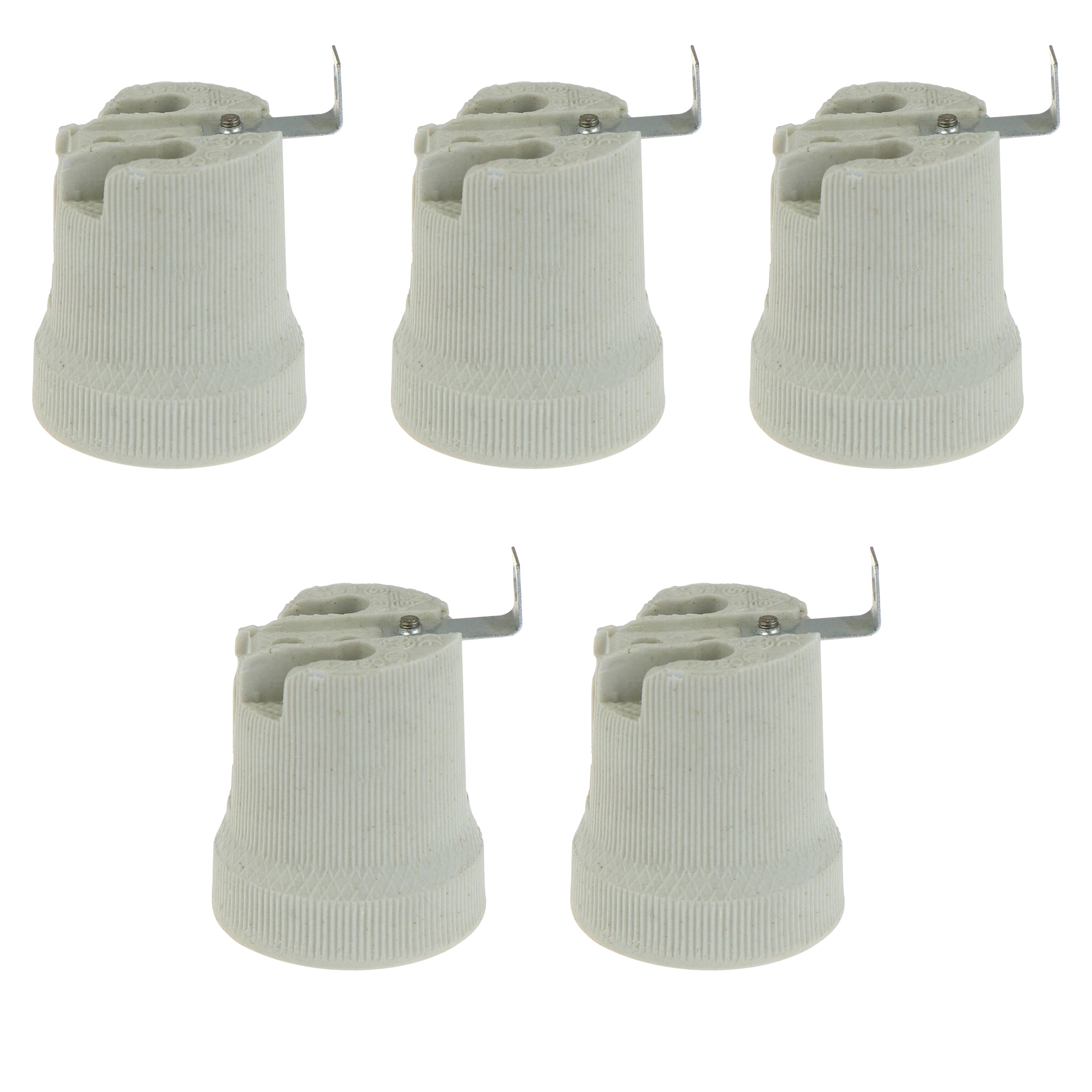 Durable White Ceramic E27 Edison Screw Lamp Holder Socket, High-Temperature Rated