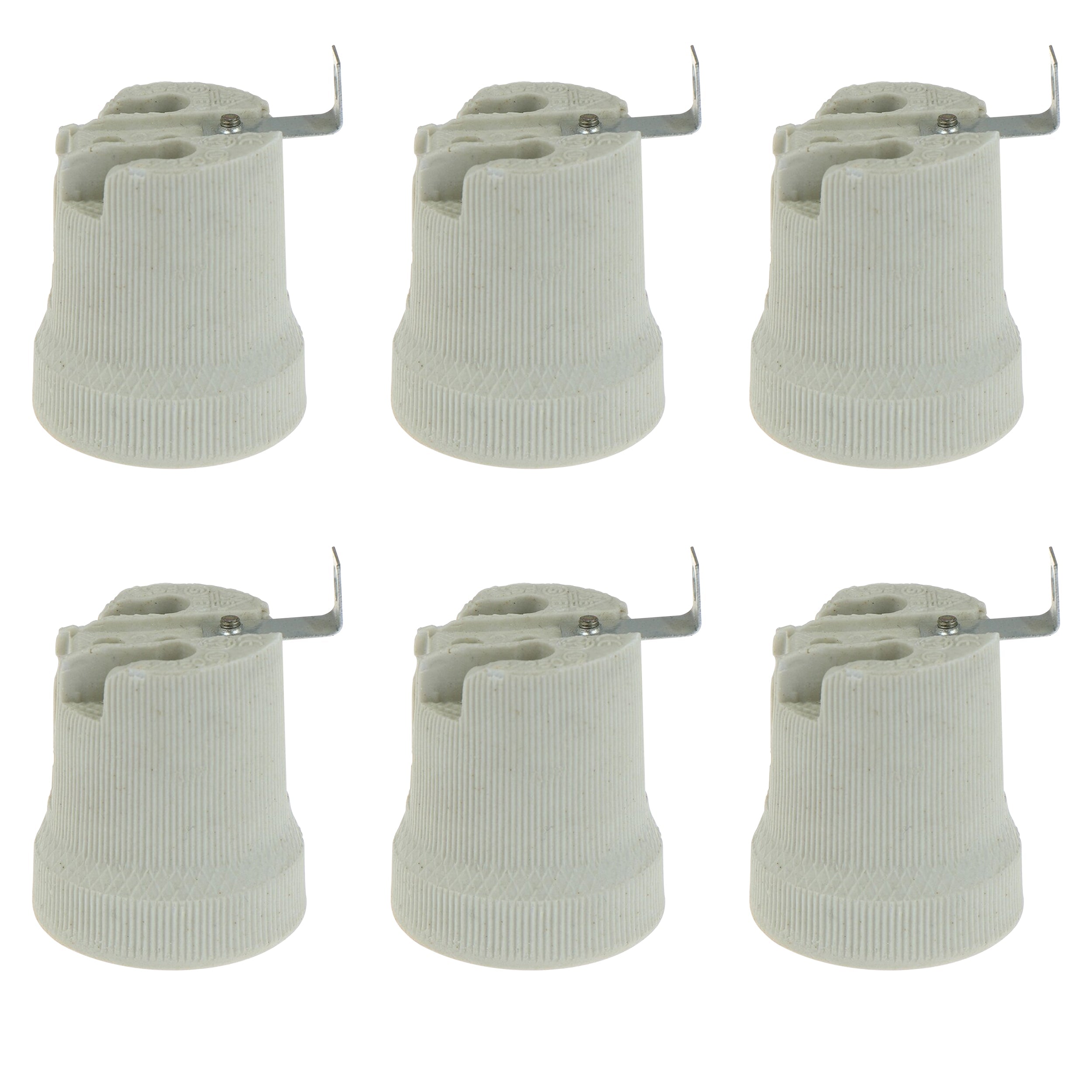 Durable White Ceramic E27 Edison Screw Lamp Holder Socket, High-Temperature Rated