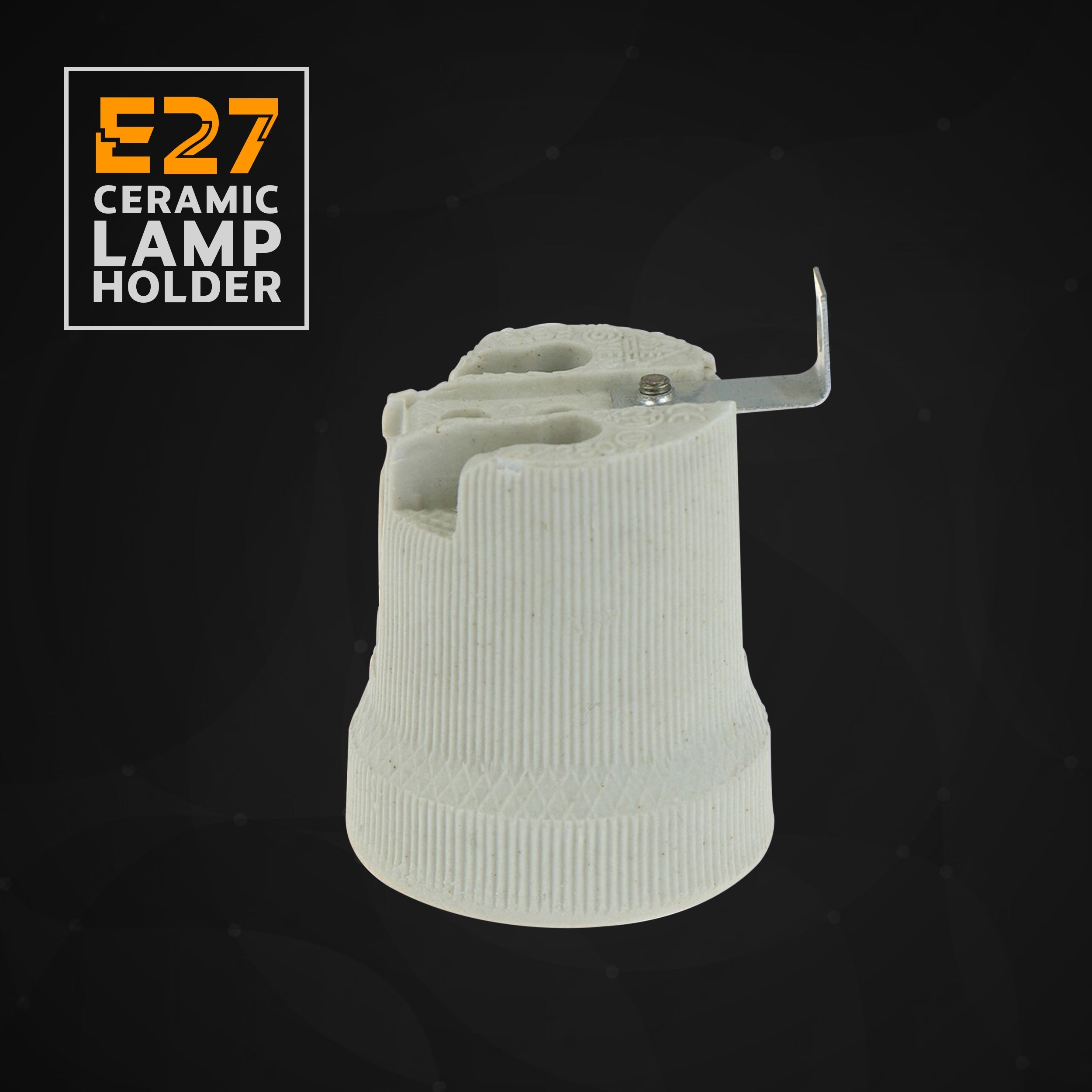 Durable White Ceramic E27 Edison Screw Lamp Holder Socket, High-Temperature Rated