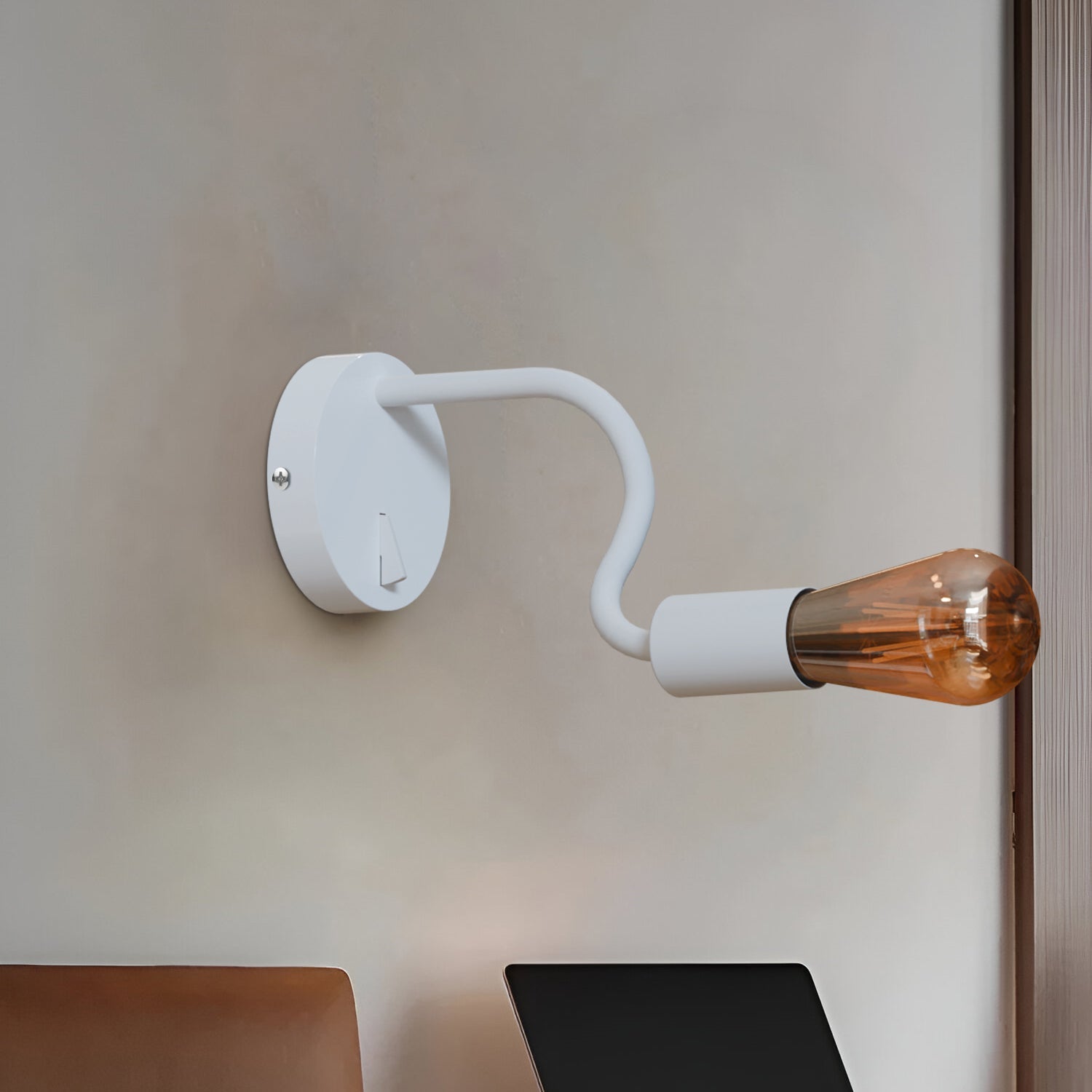 Industrial Vintage Metal Single Point Drop Ceiling Rose with Integrated Switch