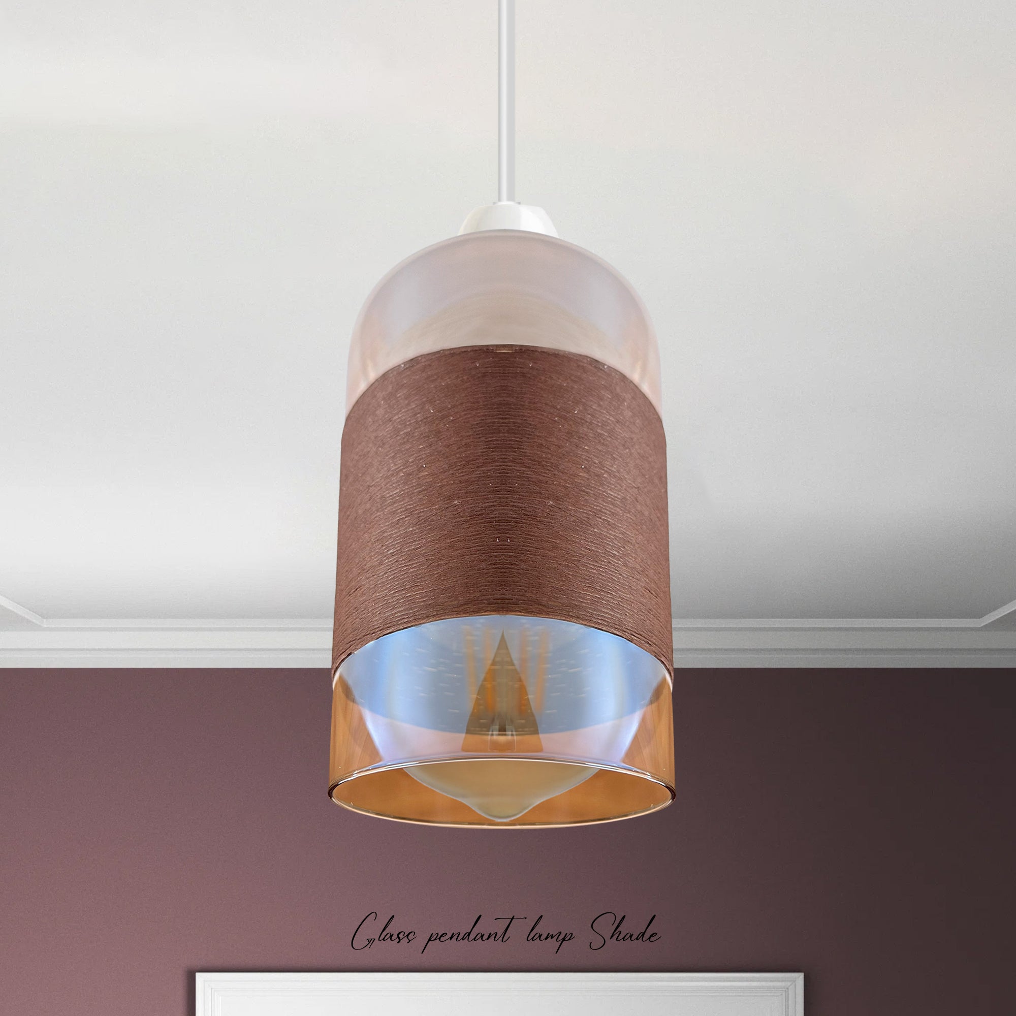 Elegant Floral Glass Pendant Lamp Shade, Easy Fit, Modern Decorative Chrome Finish