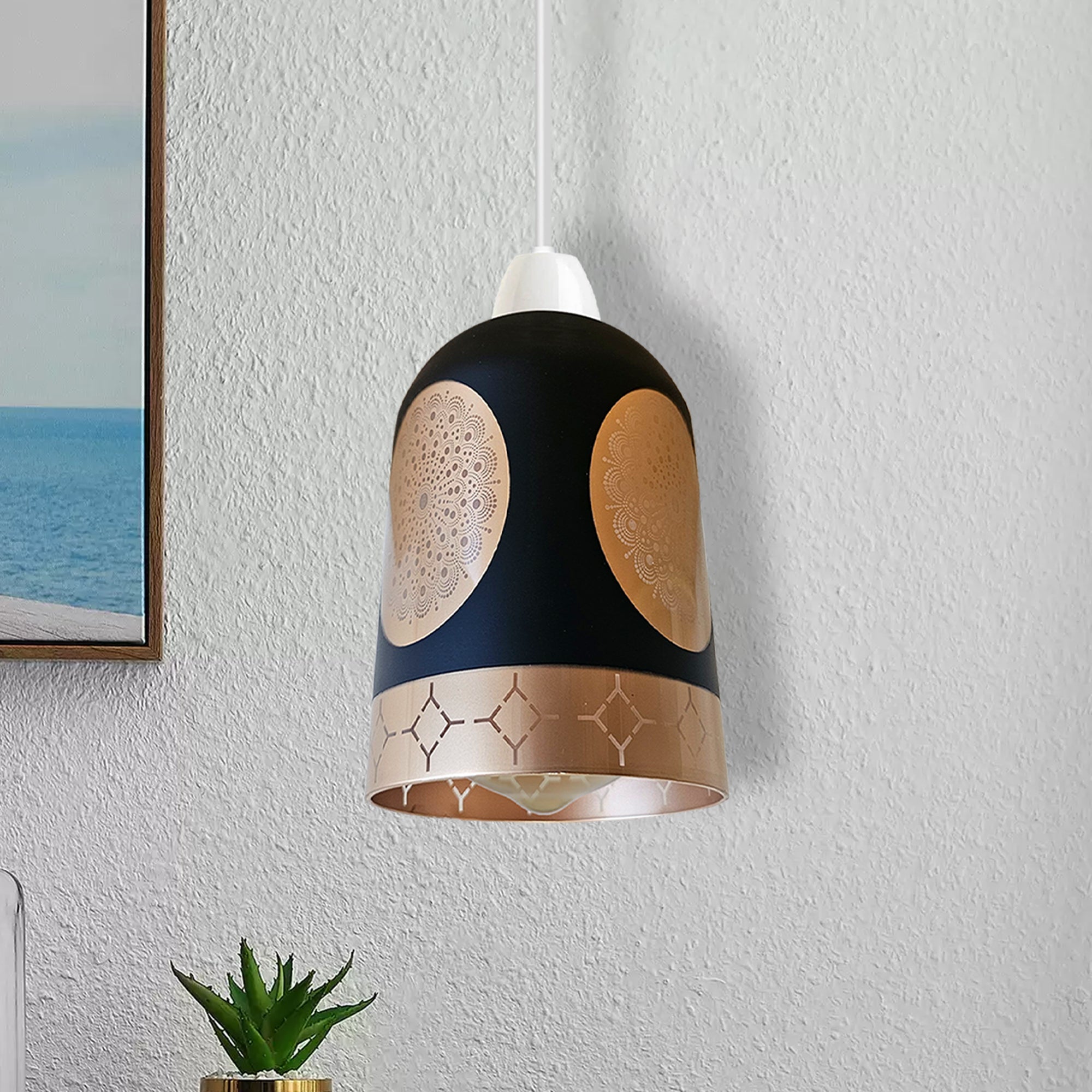 Modern Floral Glass Easy Fit Pendant Light Shade Home Lighting