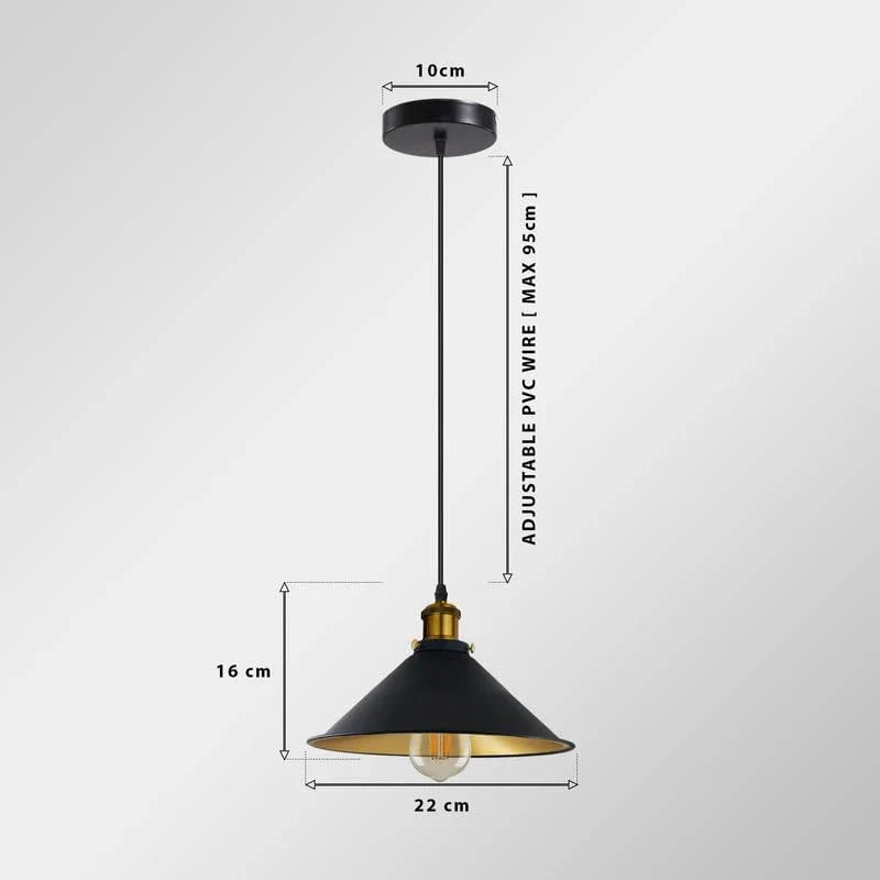 Industrial Vintage Metal Pendant Light E27 Adjustable Hanging Fixture