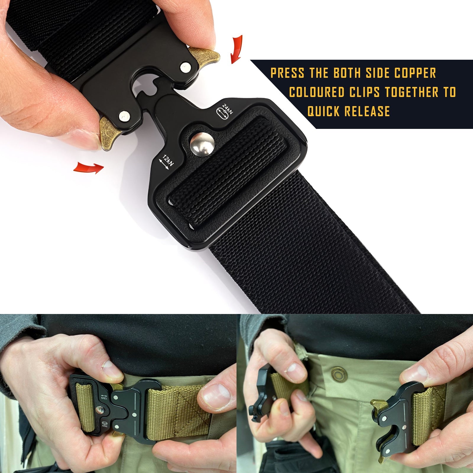 Men's Fabric Trim Adjustable Buckle Dress Belt 2-Pack for Casuals