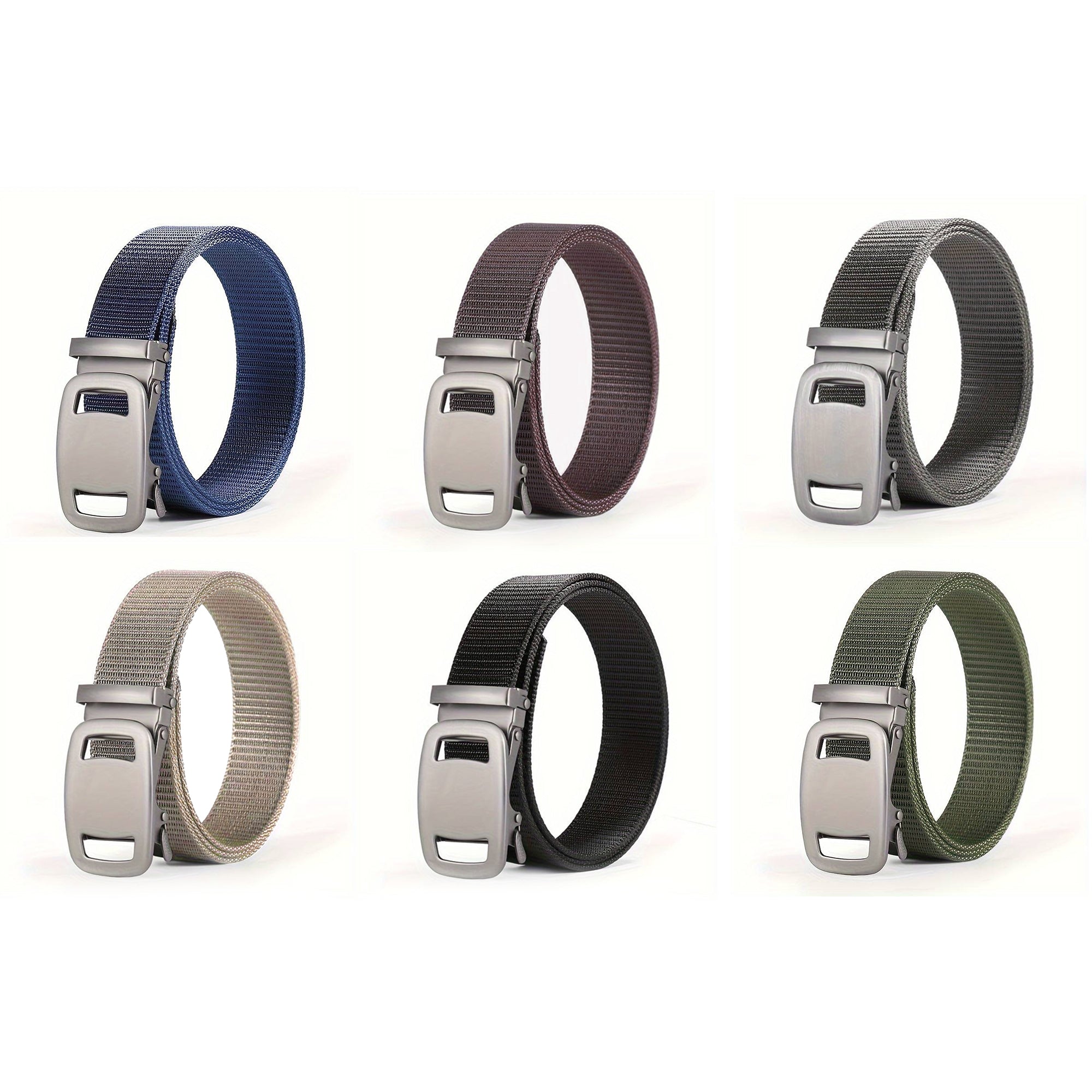 Unisex Automatic Lock Buckle Nylon Canvas Belt for Casual Outdoor Wear