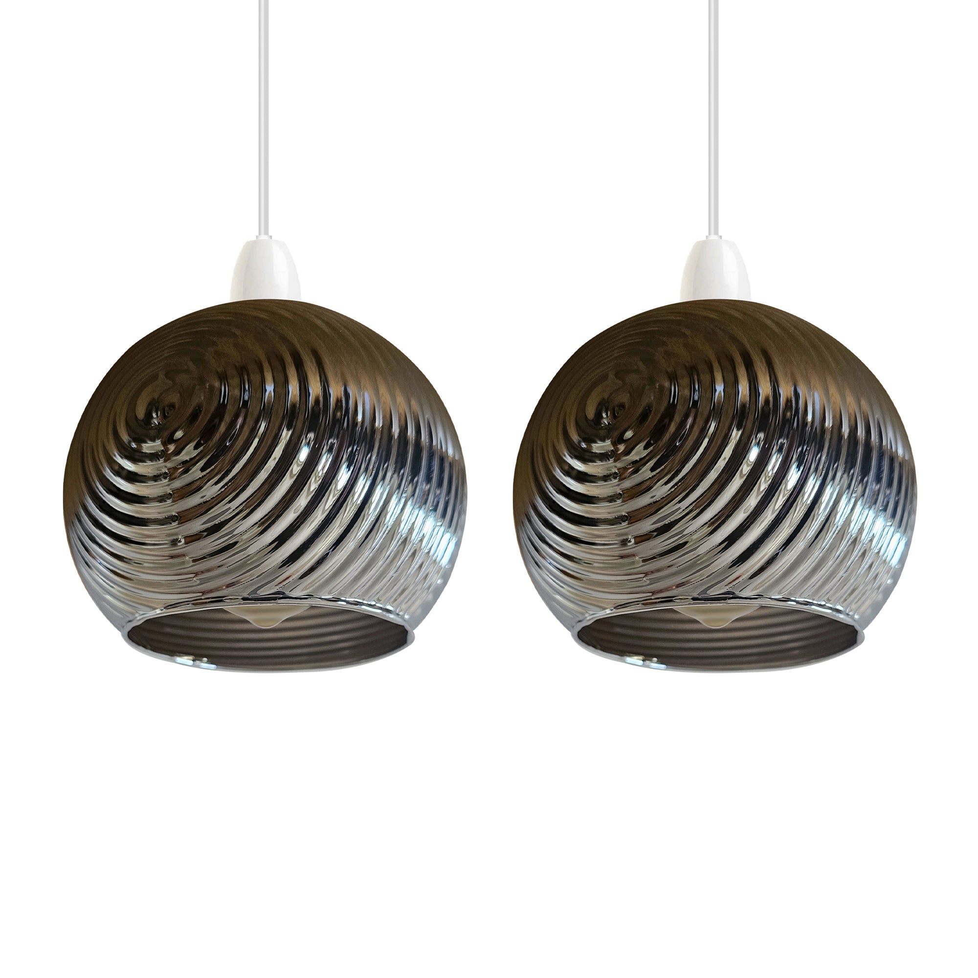 Floral Glass Easy Fit Pendant Light Shade Modern Chrome Finish Design