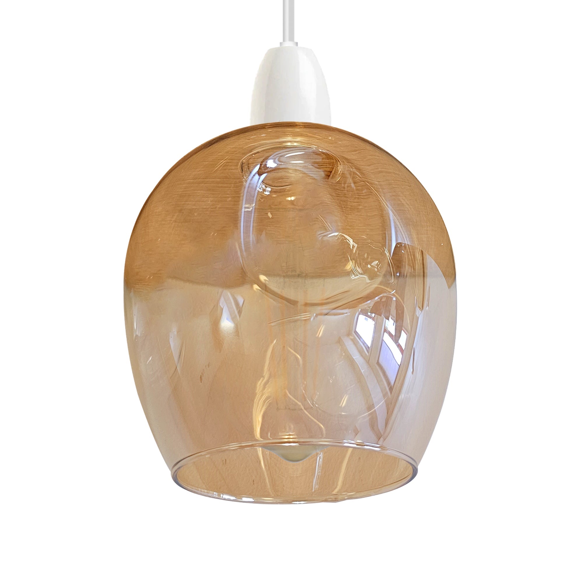 Floral Glass Easy Fit Pendant Light Shade Modern Chrome Finish Design
