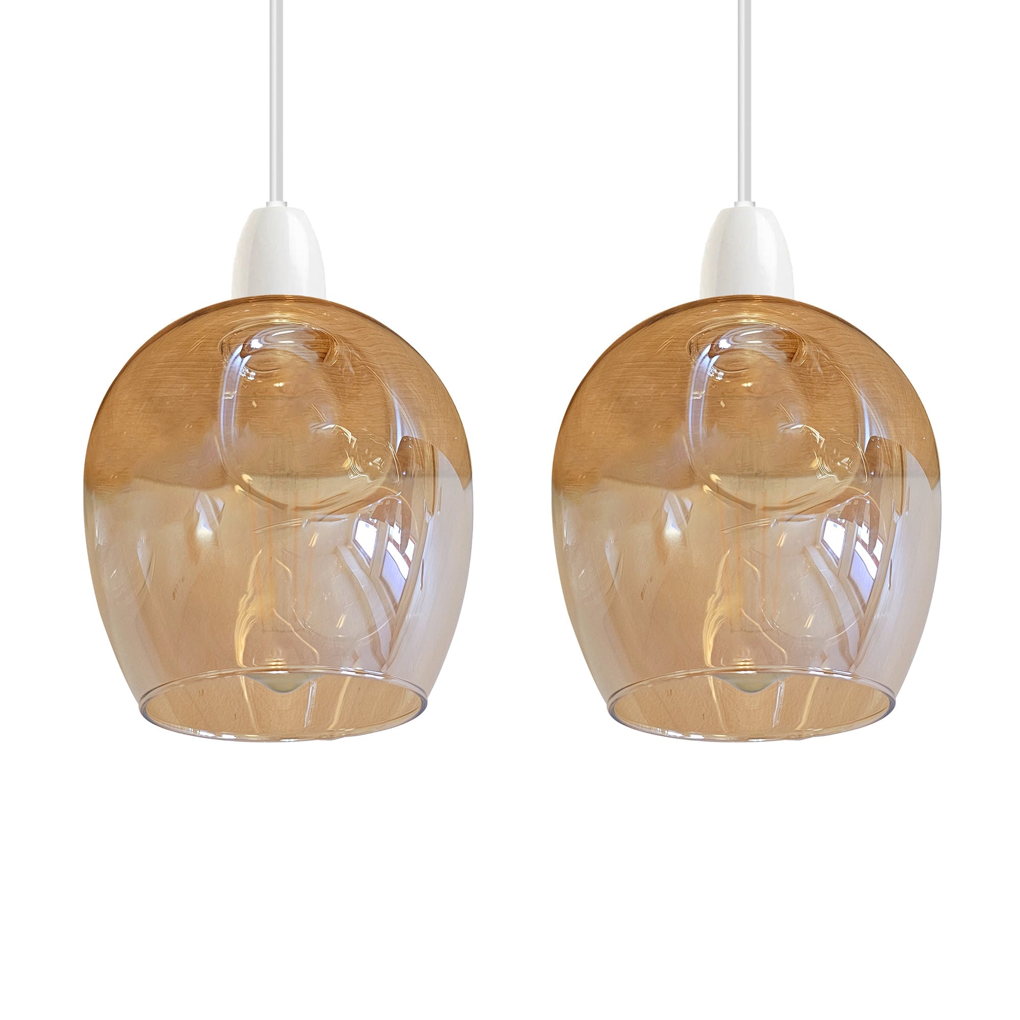 Floral Glass Easy Fit Pendant Light Shade Modern Chrome Finish Design