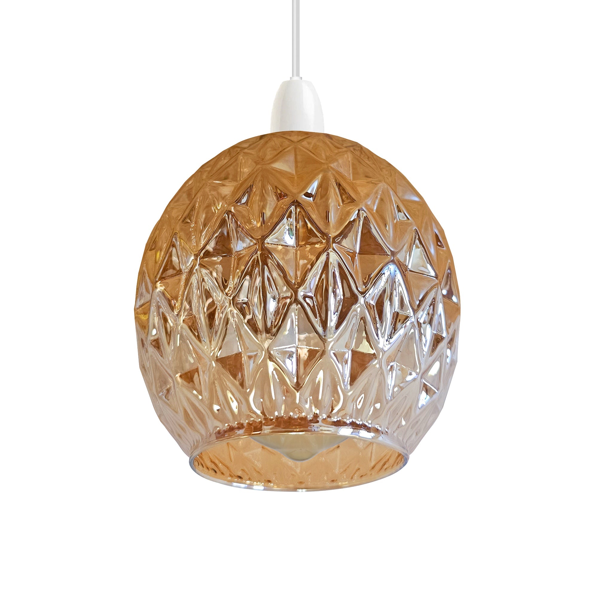 Floral Glass Easy Fit Pendant Light Shade Modern Chrome Finish Design