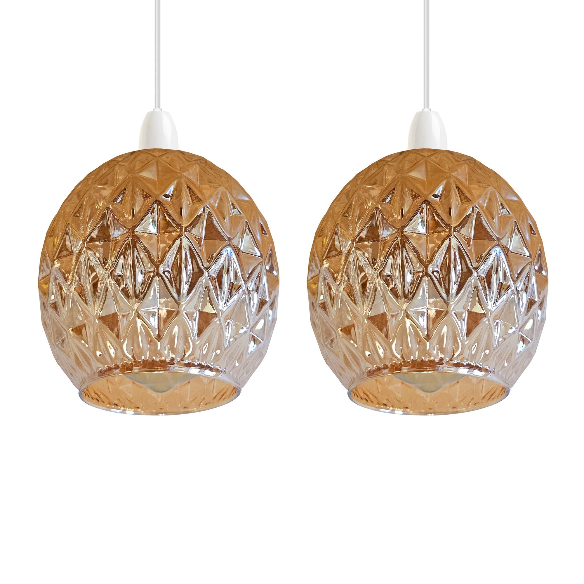 Floral Glass Easy Fit Pendant Light Shade Modern Chrome Finish Design