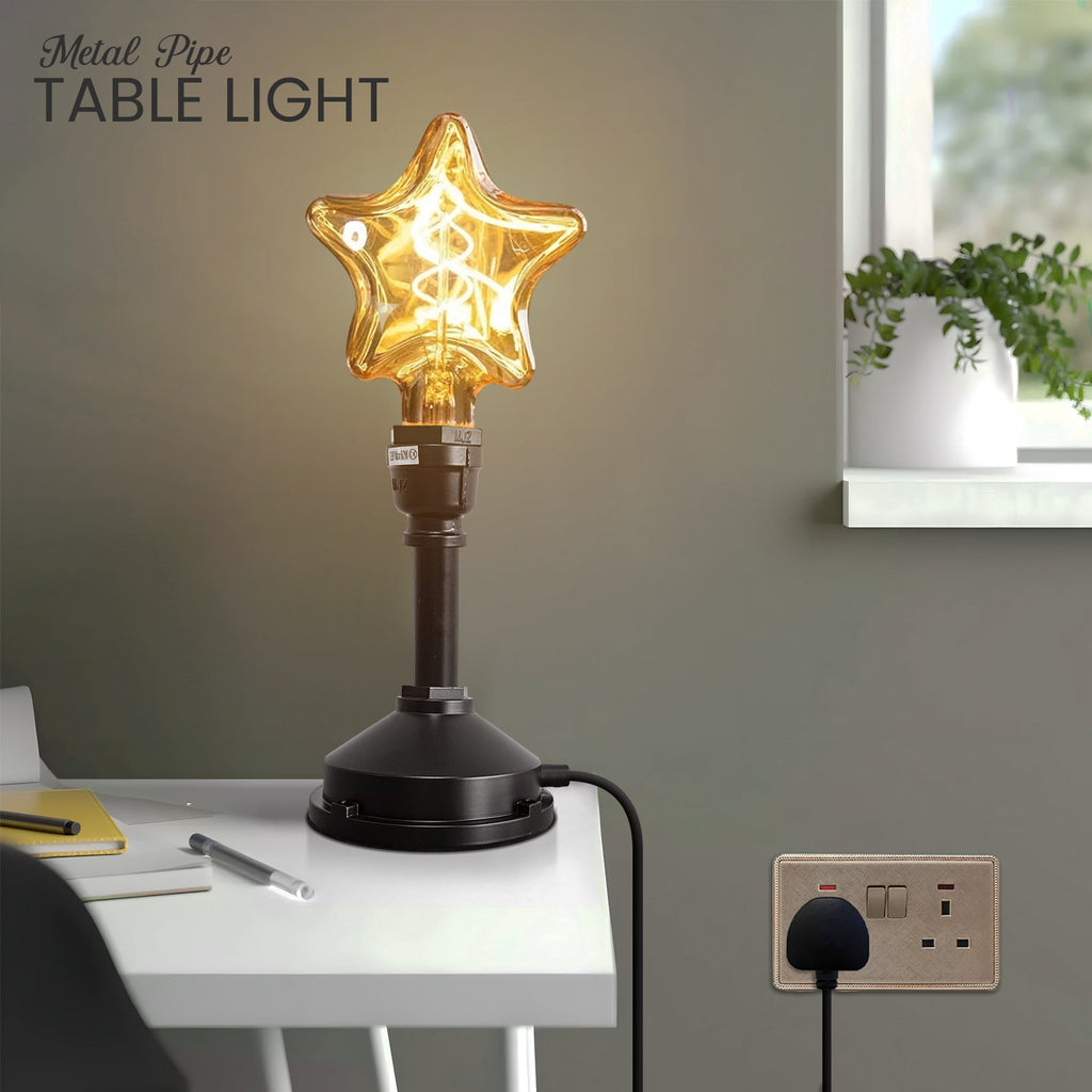 Rustic Industrial Water Pipe Desk Lamp with ON/OFF Switch Lighting