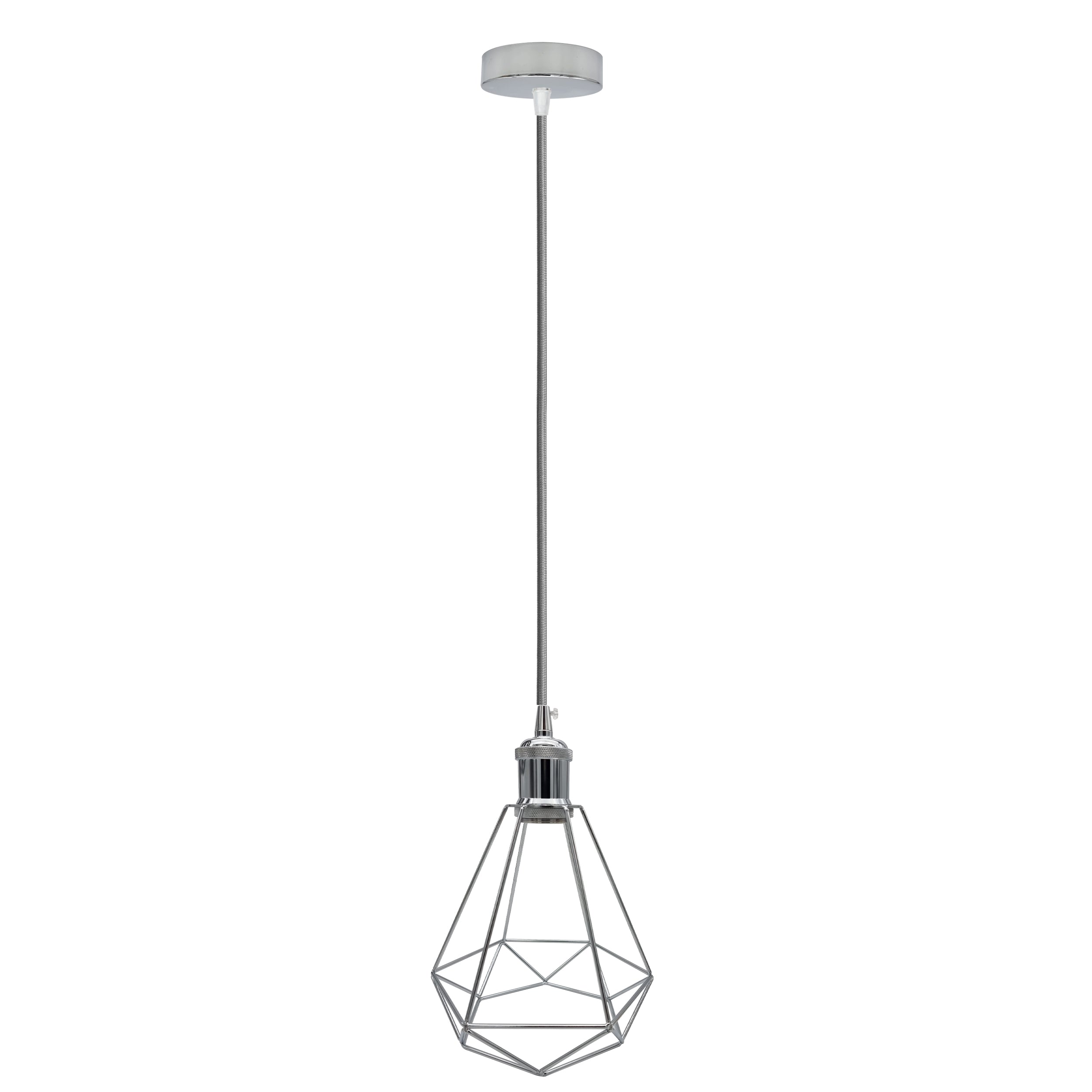 Stylish Chrome Metal Cage E27 Industrial Loft Ceiling Pendant Light