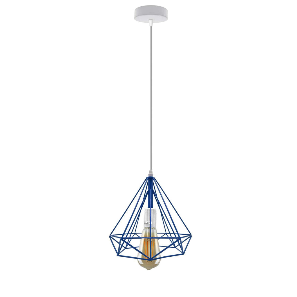 Modern Industrial Diamond Cage Pendant Light Fixture for E27 Bulbs
