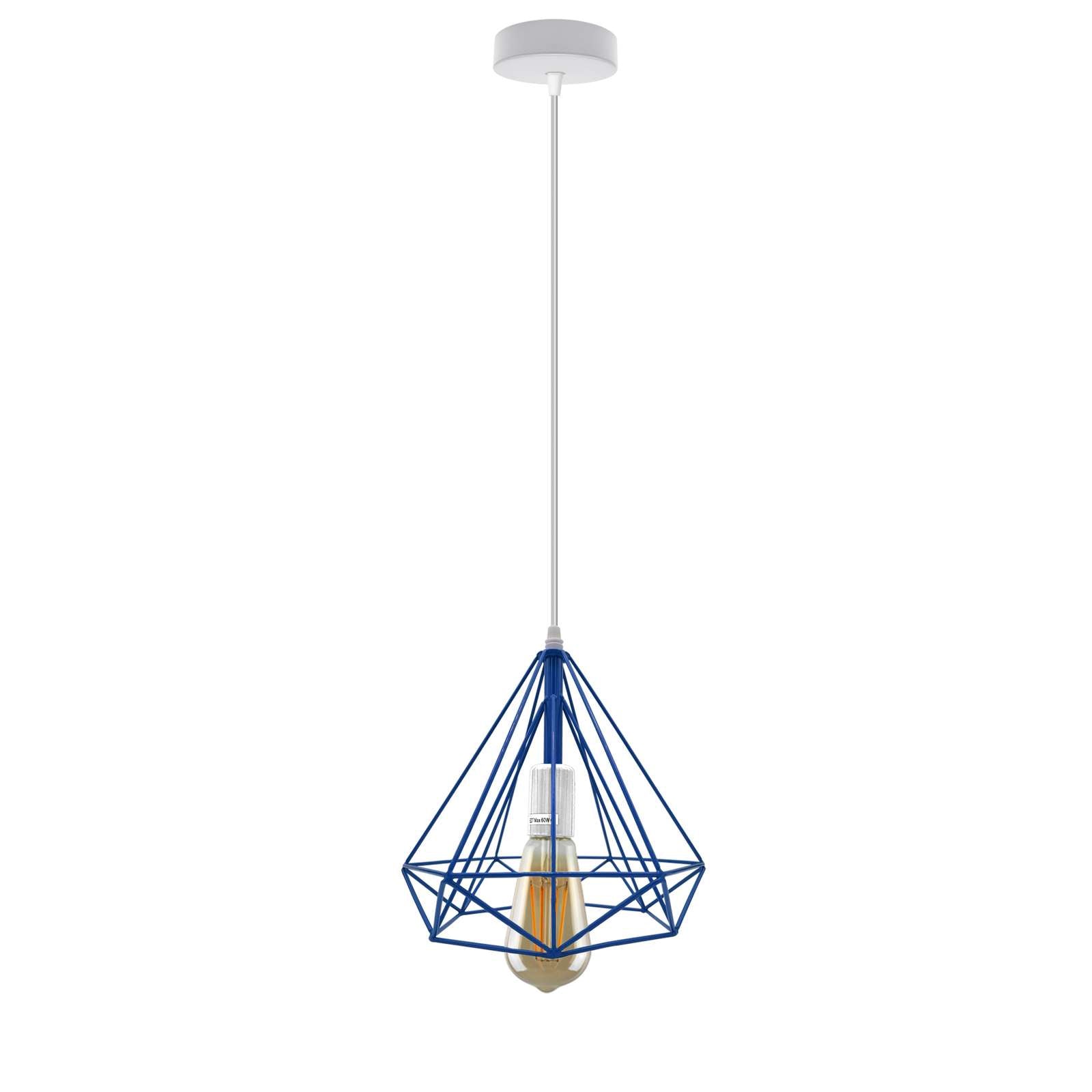 Modern Industrial Diamond Cage Pendant Light Fixture for E27 Bulbs