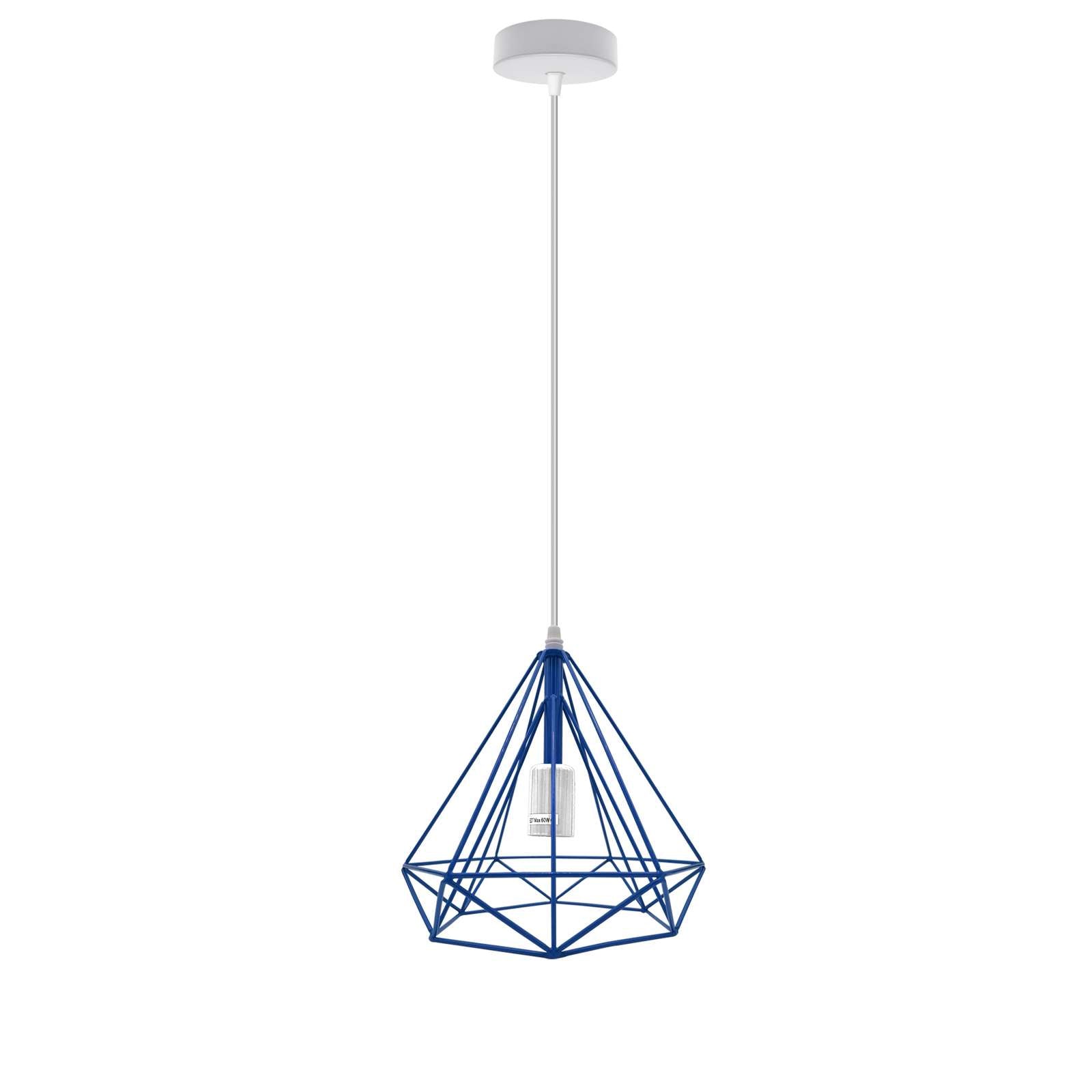 Modern Industrial Diamond Cage Pendant Light Fixture for E27 Bulbs