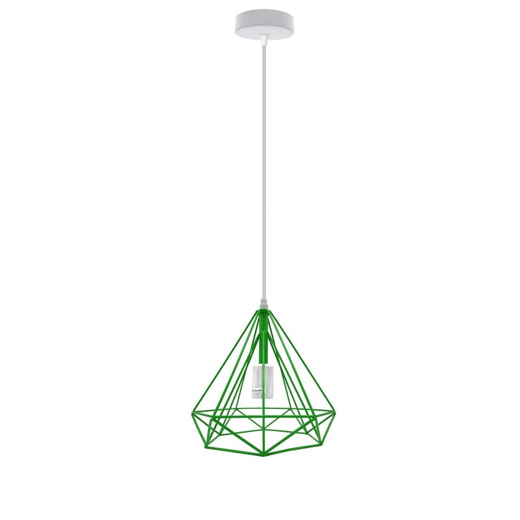 Modern Industrial Diamond Cage Pendant Light Fixture for E27 Bulbs