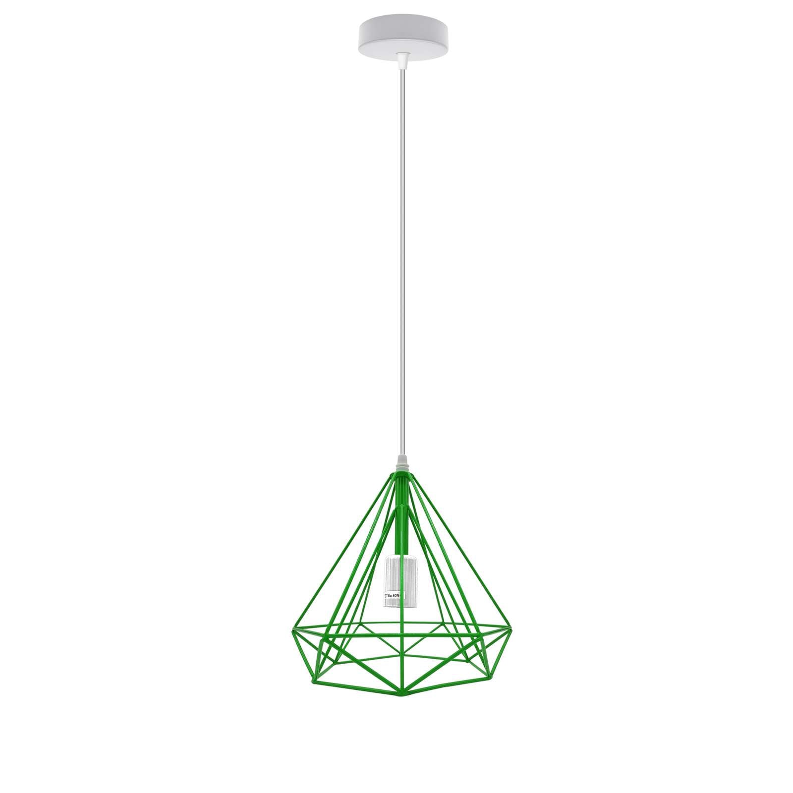 Modern Industrial Diamond Cage Pendant Light Fixture for E27 Bulbs