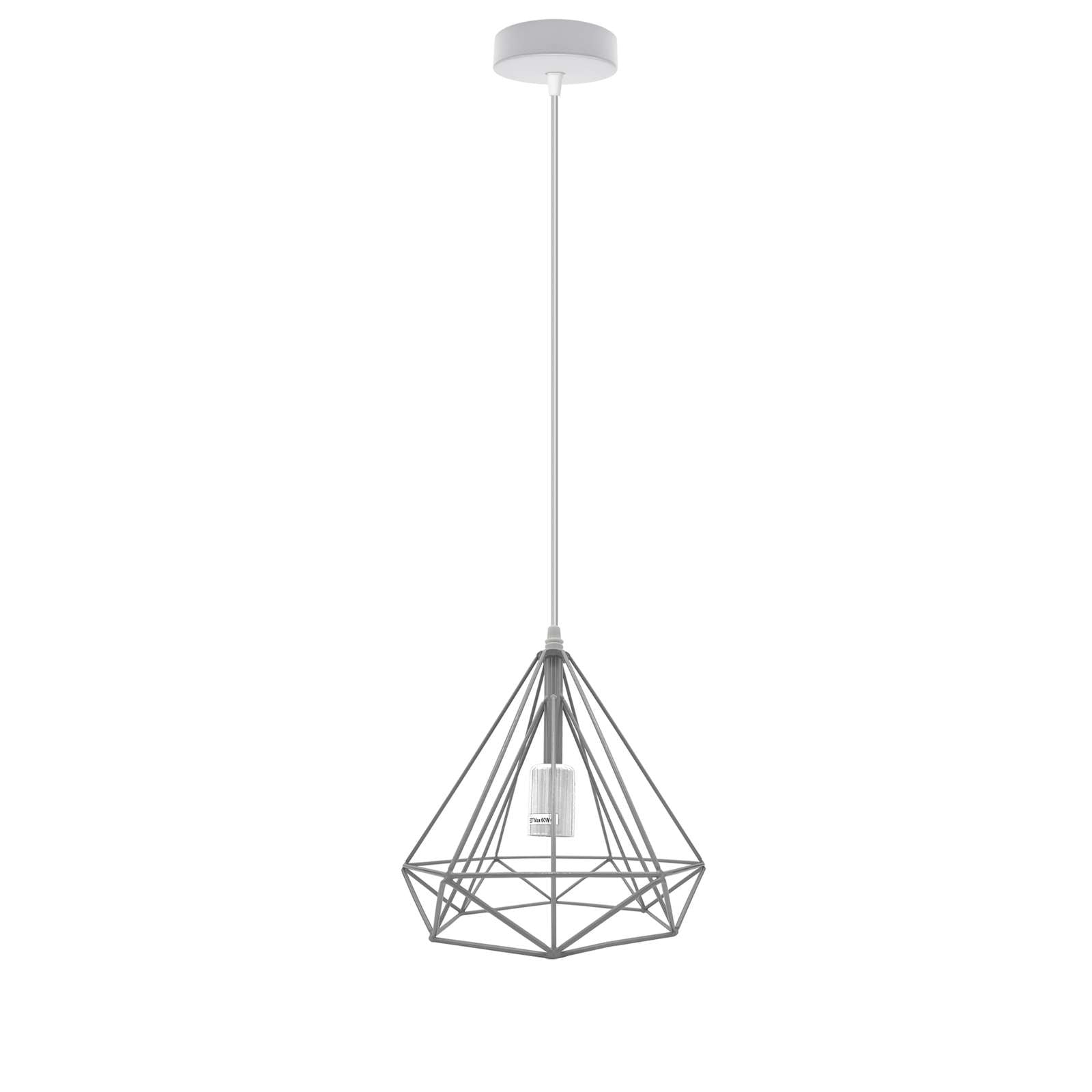 Modern Industrial Diamond Cage Pendant Light Fixture for E27 Bulbs