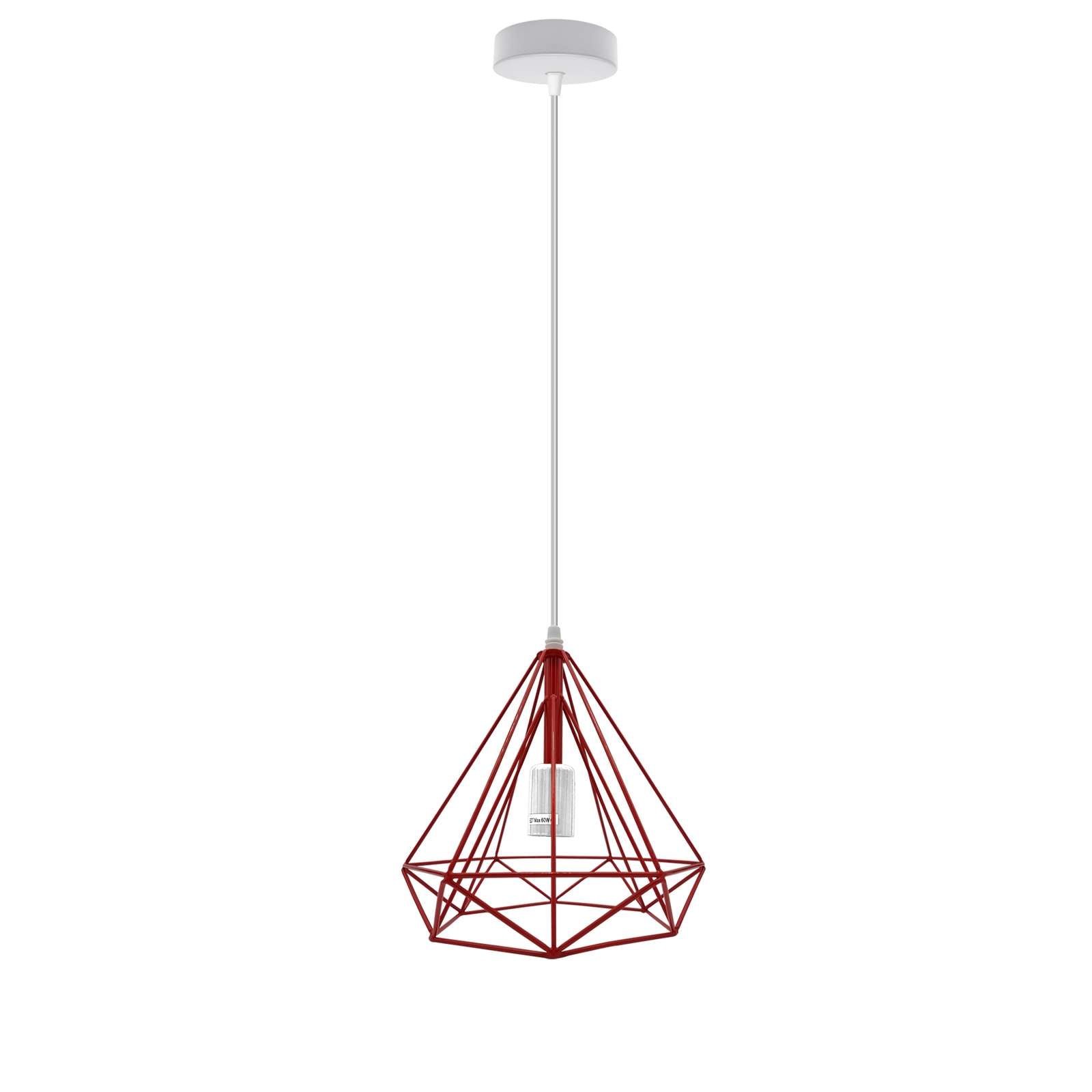 Modern Industrial Diamond Cage Pendant Light Fixture for E27 Bulbs