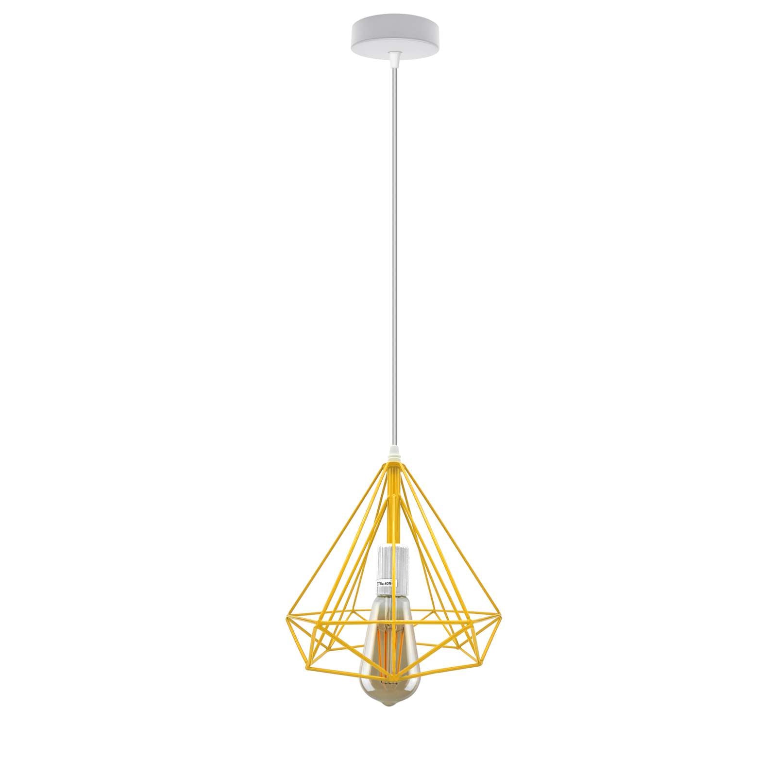 Modern Industrial Diamond Cage Pendant Light Fixture for E27 Bulbs