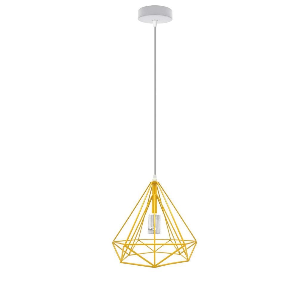 Modern Industrial Diamond Cage Pendant Light Fixture for E27 Bulbs