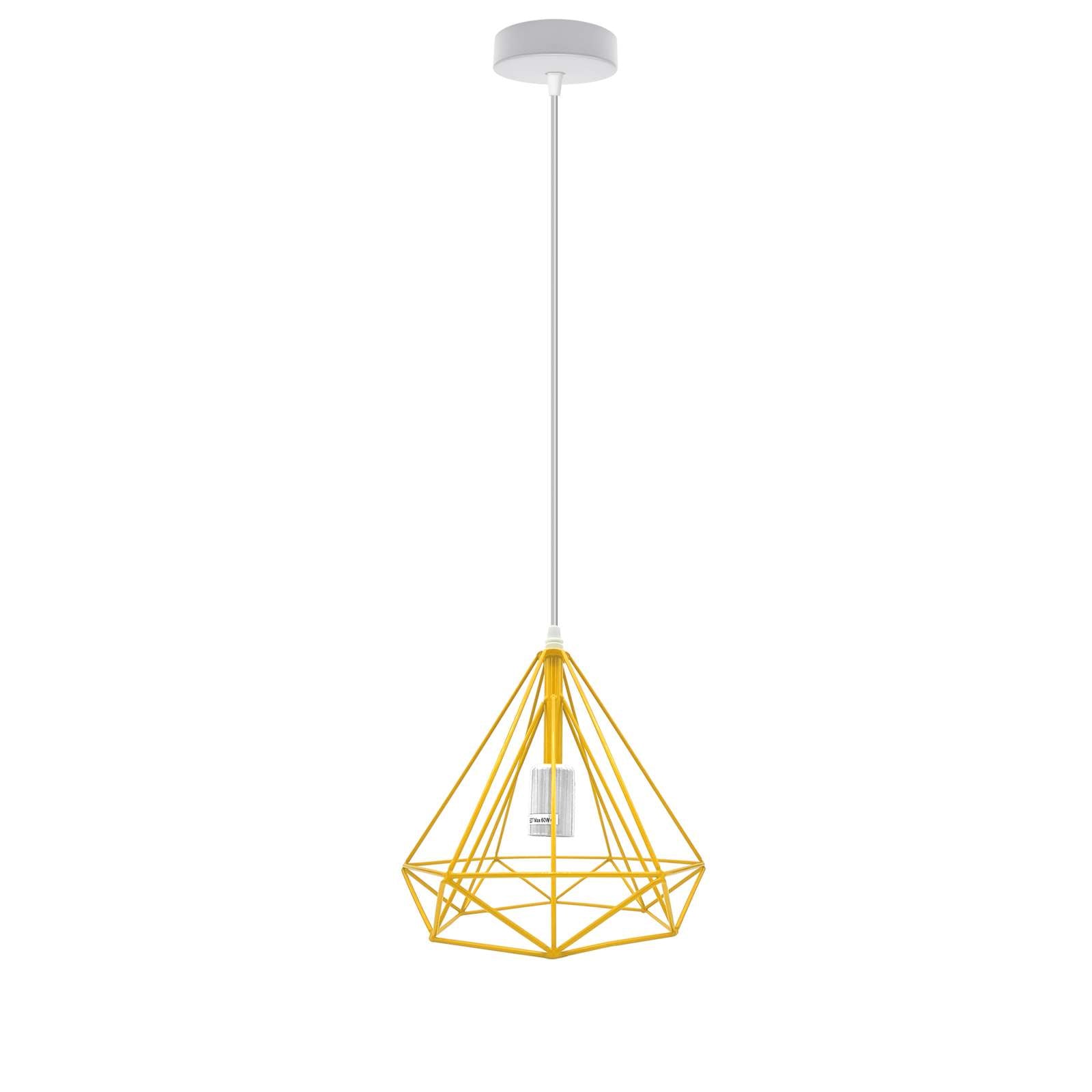 Modern Industrial Diamond Cage Pendant Light Fixture for E27 Bulbs