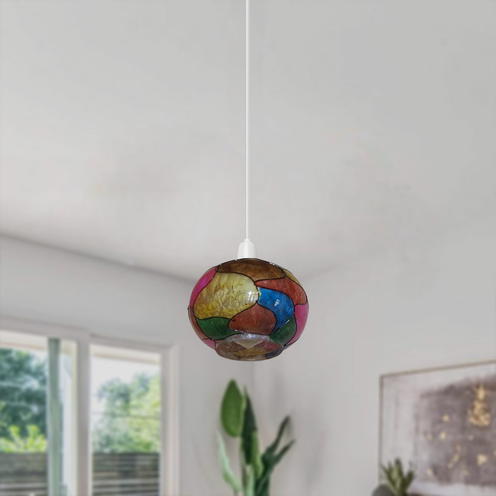 Multicolor Tiffany Style Stained Glass Easy-Fit Ceiling Pendant Light Shade