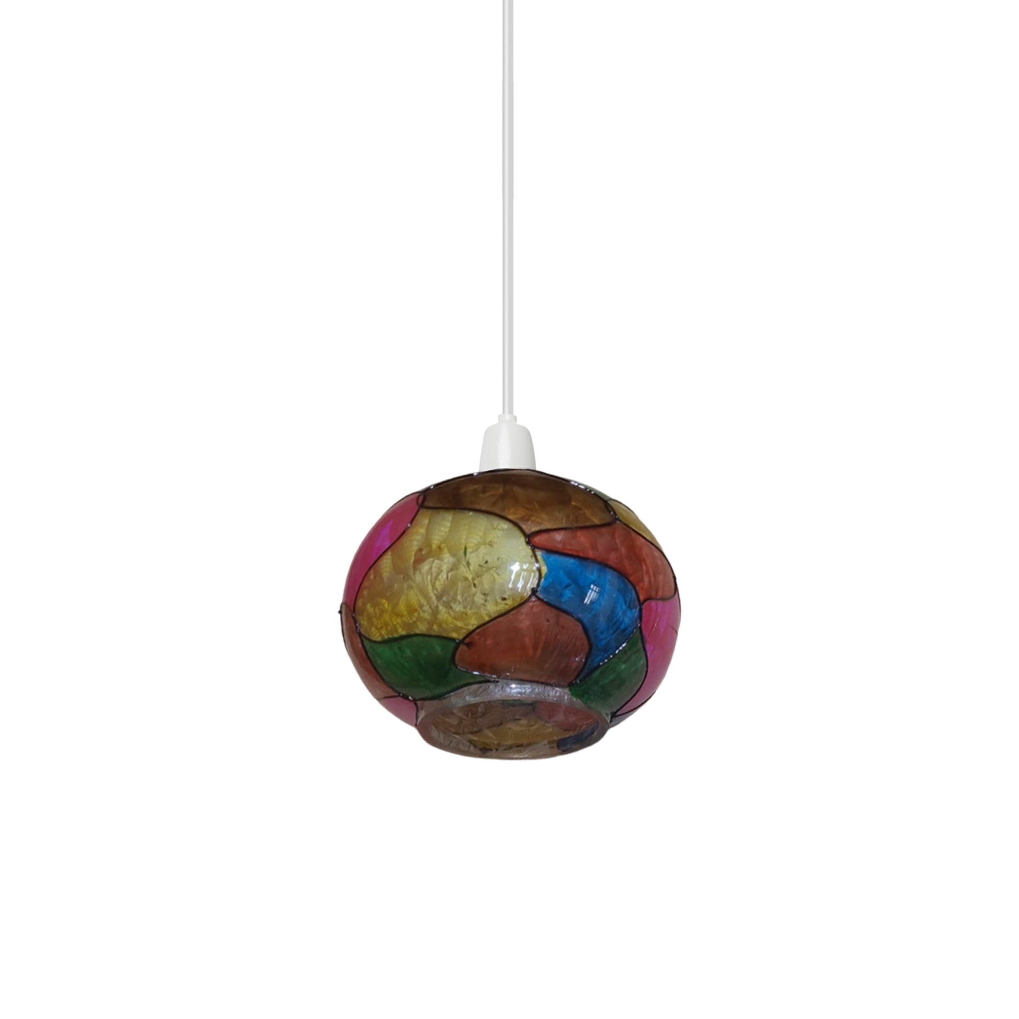 Multicolor Tiffany Style Stained Glass Easy-Fit Ceiling Pendant Light Shade