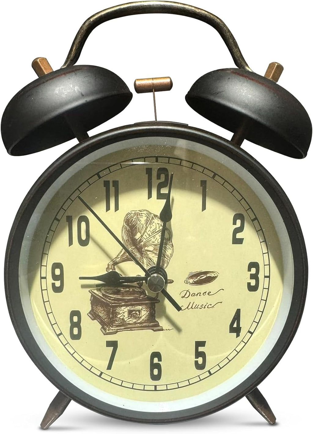 Retro Twin Bell Alarm Clock, Battery Operated, Loud Bedside Analog Display