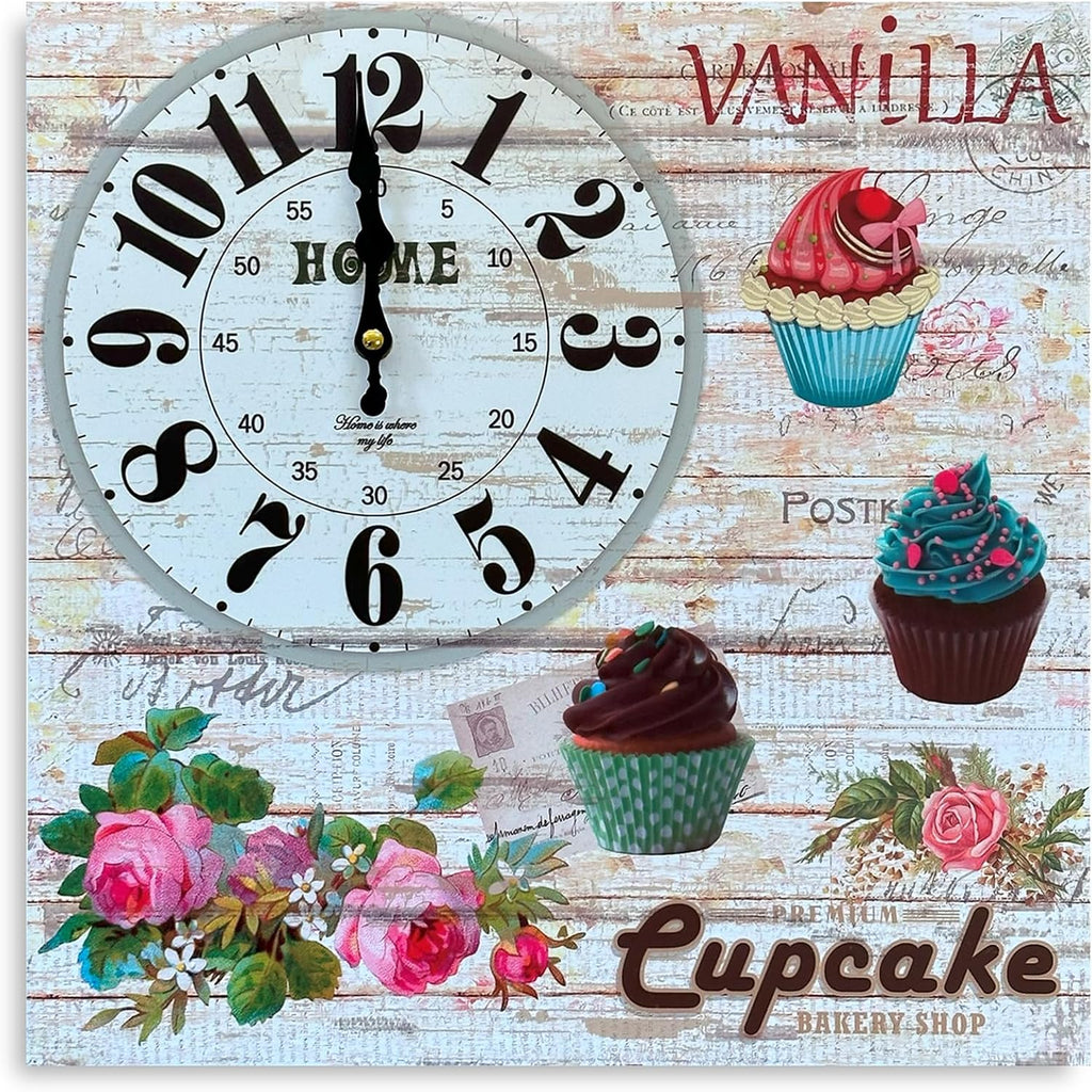 Vintage Frameless Eiffel Tower Wall Clock Canvas Art with Roman Numerals