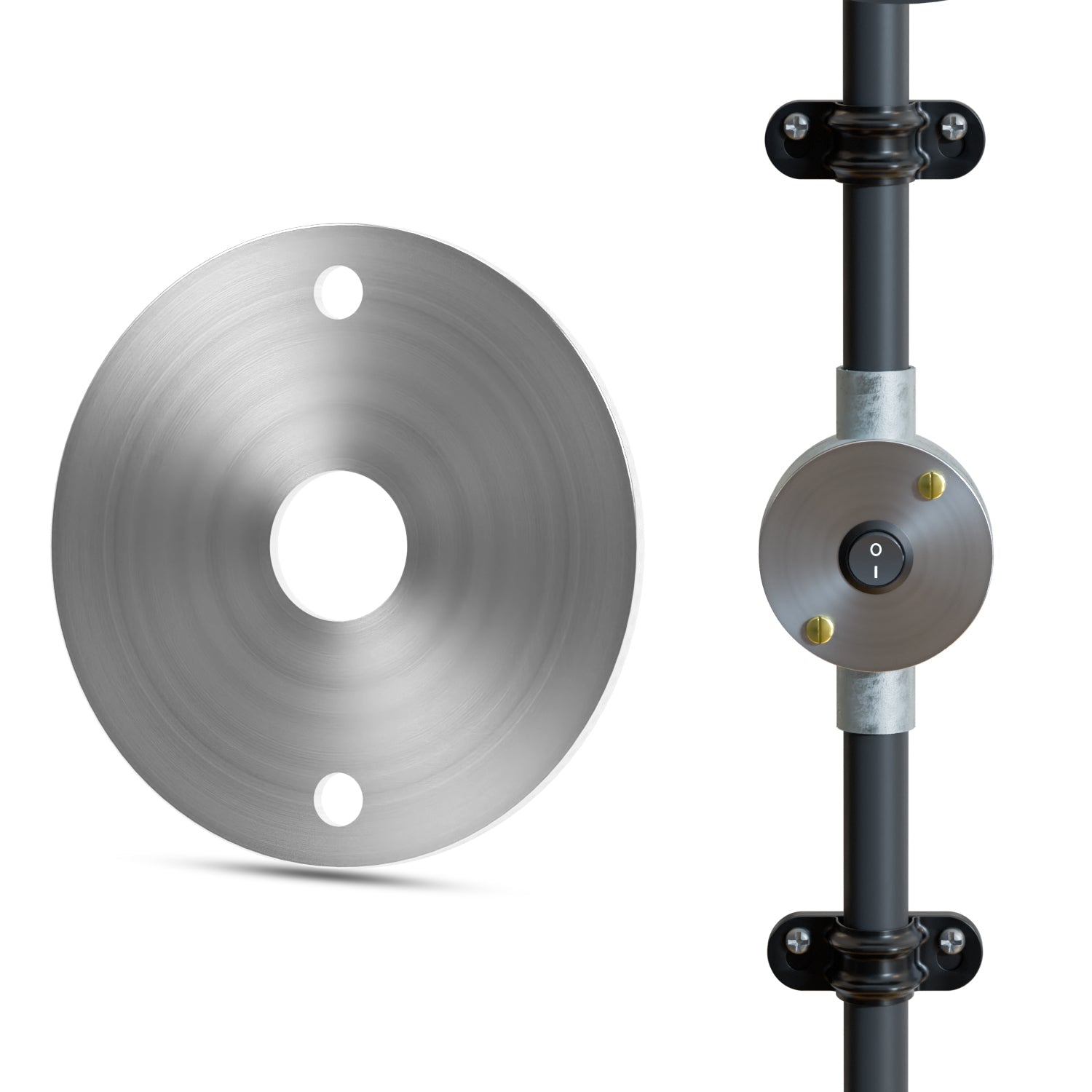 Robust Metal Conduit Box Lid 14mm Center Hole for Electrical Switch Fittings
