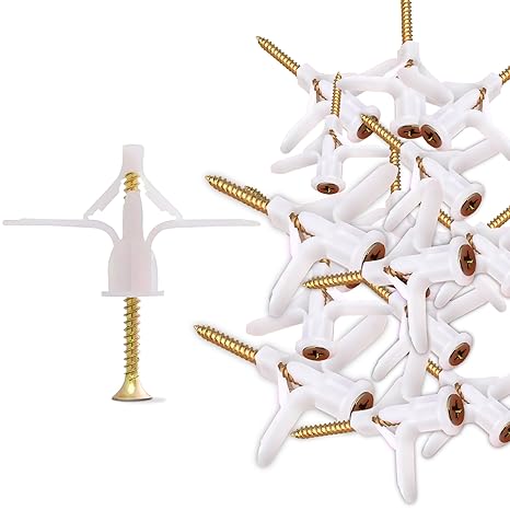 Nylon Plasterboard Wall Plugs Expansion Tube Screws for Secure Drywall Fixing