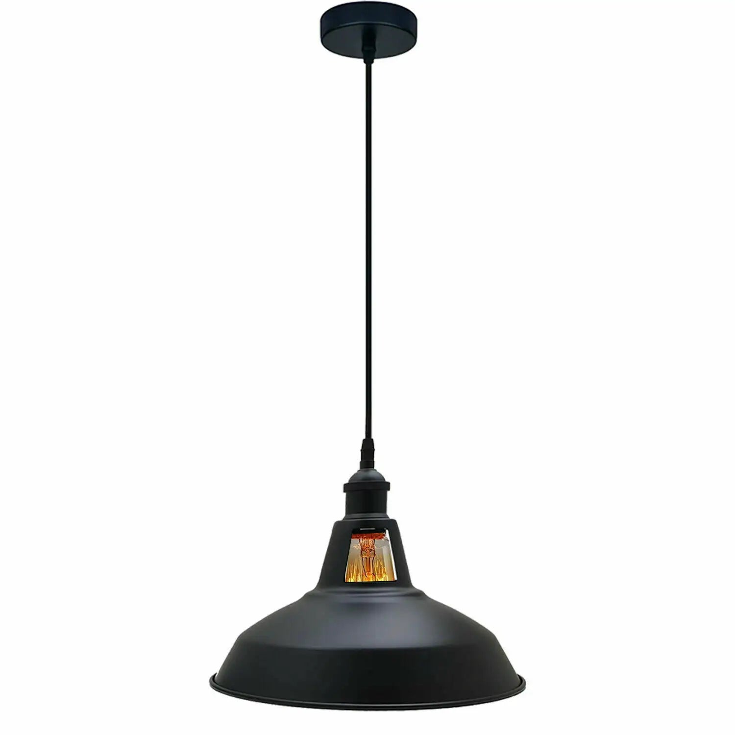 Retro Metal Barn Shade Adjustable Pendant Light, E27 Socket