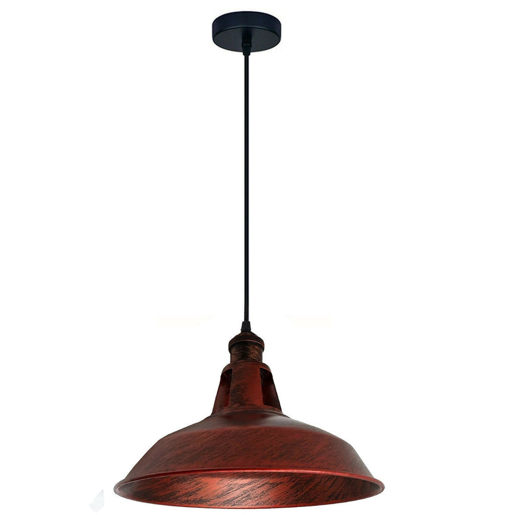 Retro Metal Barn Shade Adjustable Pendant Light, E27 Socket